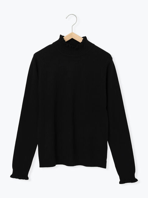 Samansa Mos2 blue「フリル衿ニットプルオーバー」|ニット・セーター|