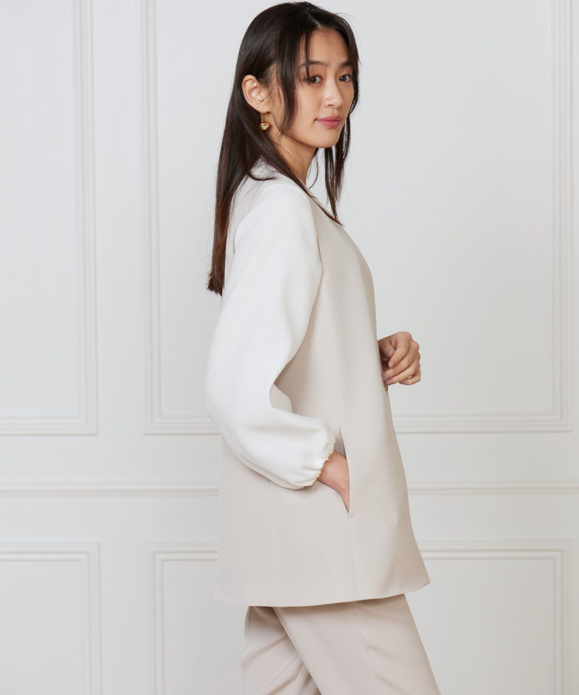 INED「《大きいサイズ》カラーレスジレ」|ダウンベスト・ベスト|