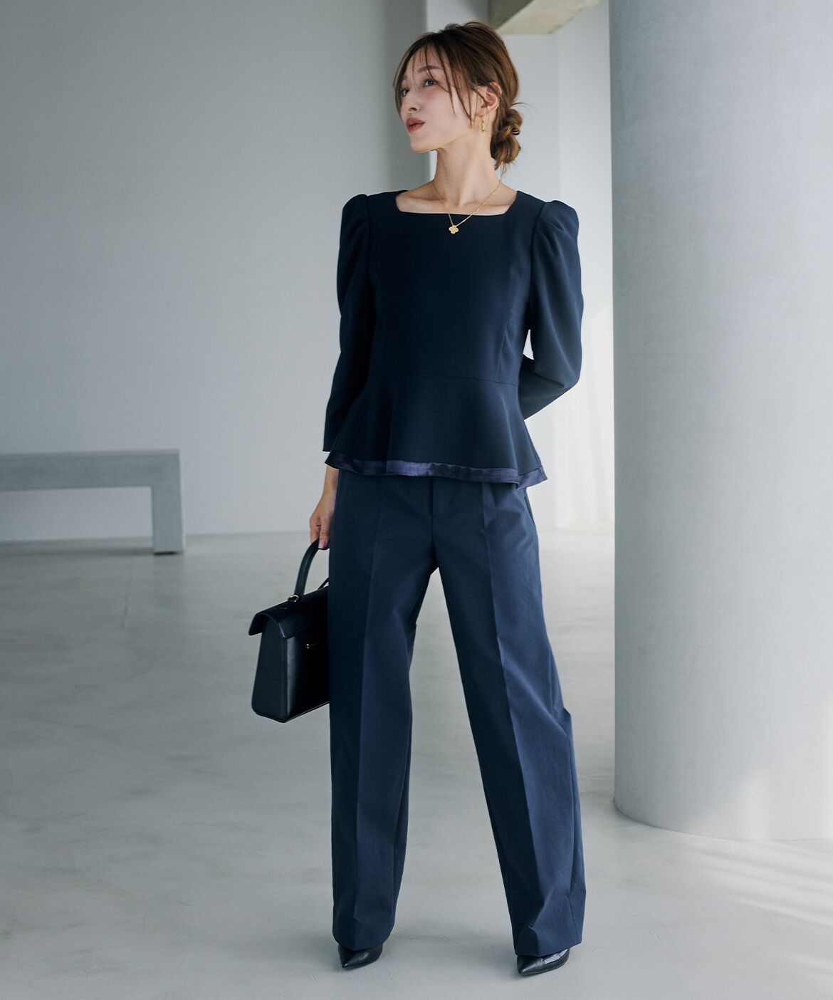 Maglie le cassetto「《M Maglie le cassetto&times;吉田理紗》華やぎペプラムブラウス」|シャツ・ブラウス|