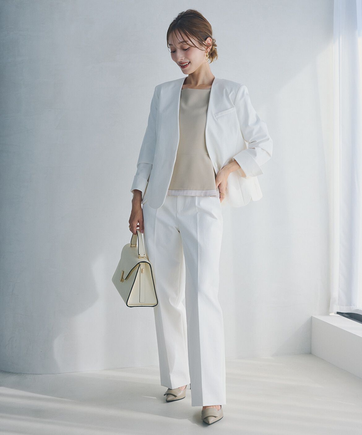 Maglie le cassetto「《M Maglie le cassetto&times;吉田理紗》華やぎペプラムブラウス」|シャツ・ブラウス|