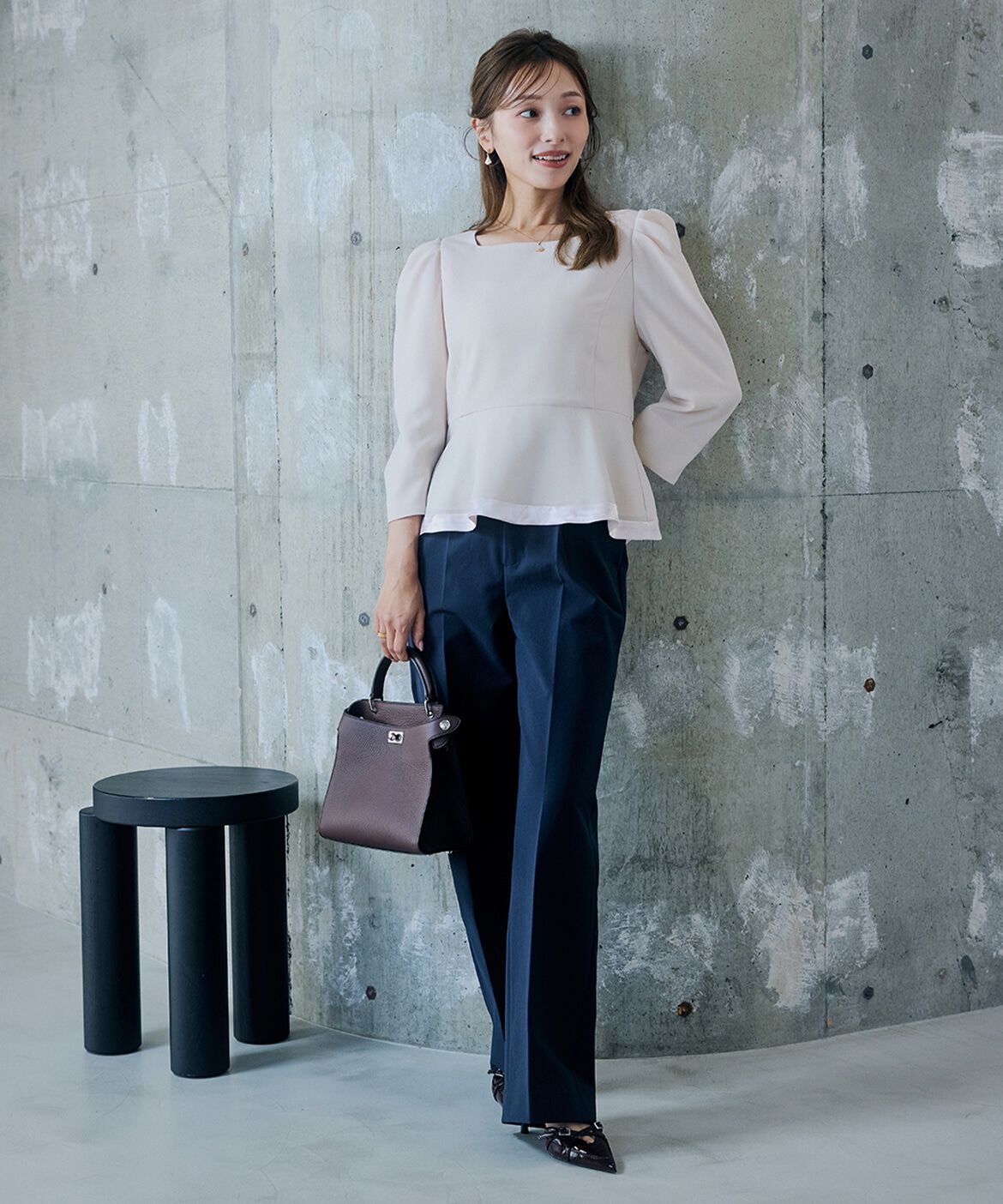 Maglie le cassetto「《M Maglie le cassetto&times;吉田理紗》華やぎペプラムブラウス」|シャツ・ブラウス|