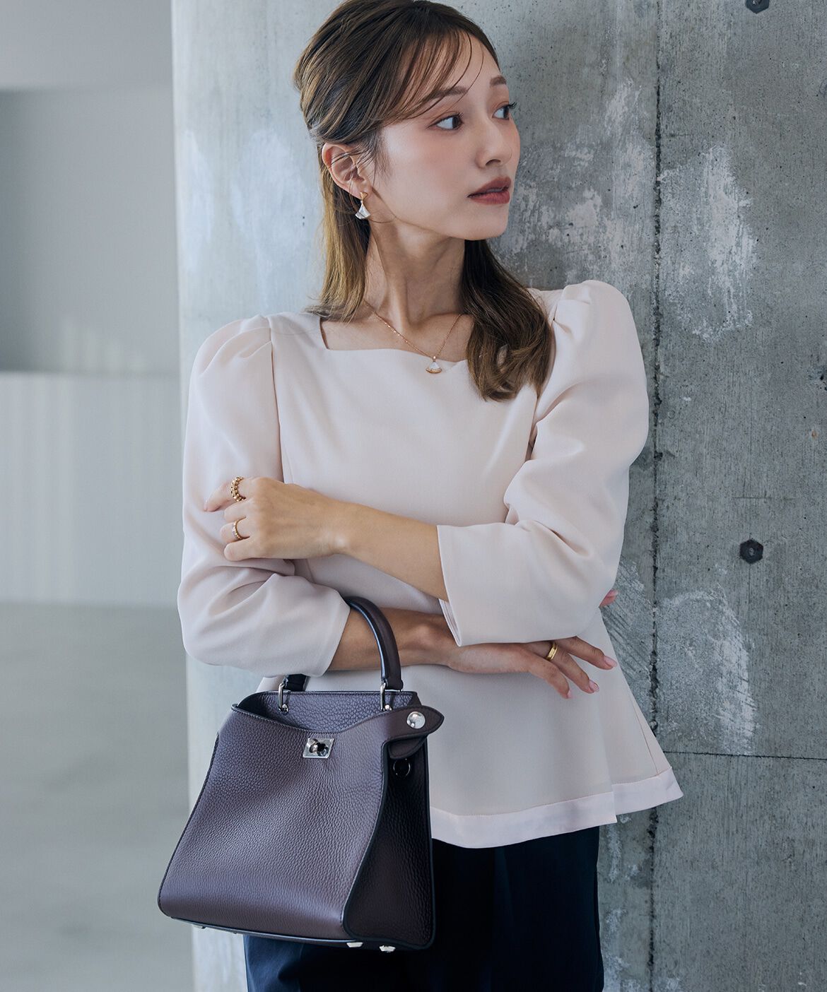 Maglie le cassetto「《M Maglie le cassetto&times;吉田理紗》華やぎペプラムブラウス」|シャツ・ブラウス|