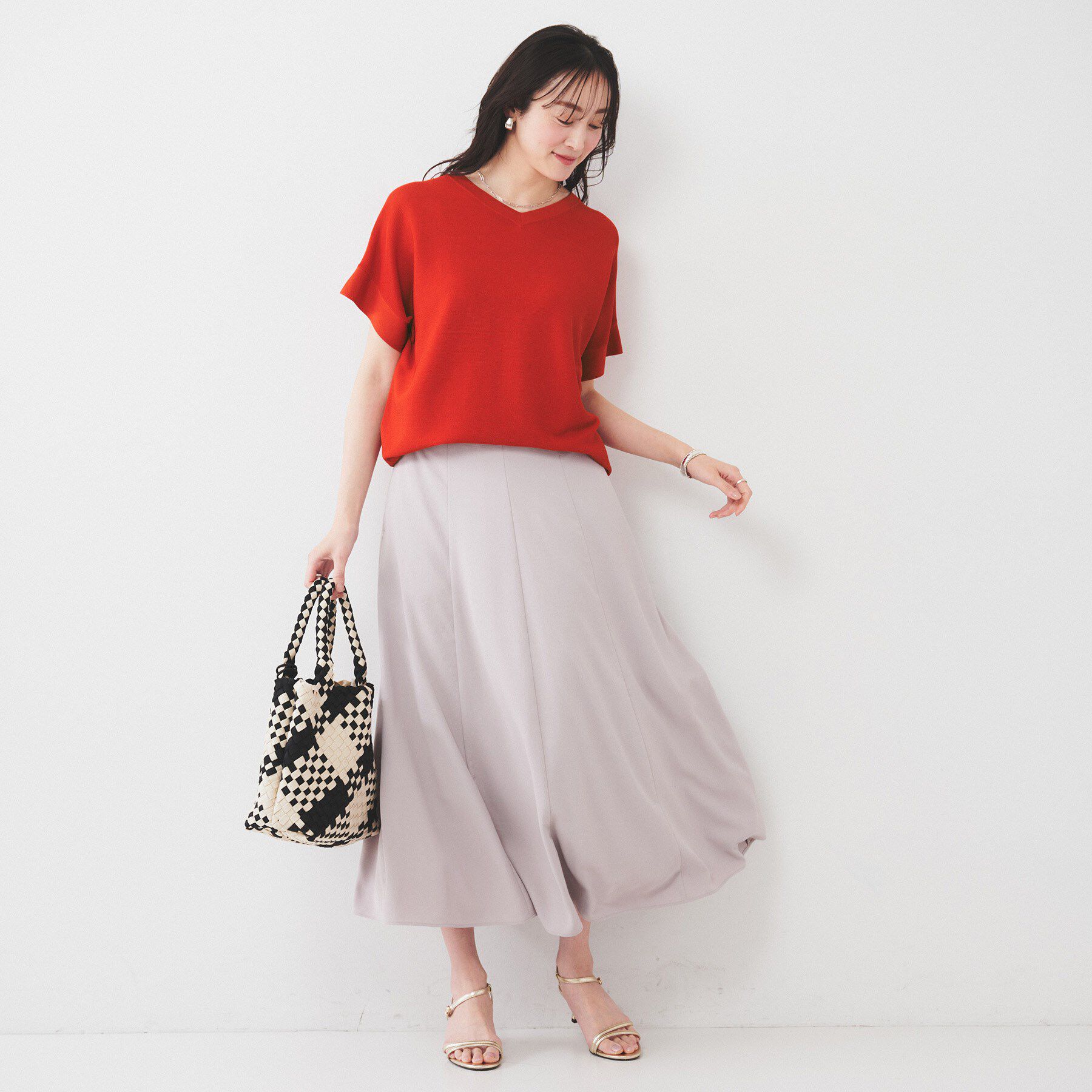 UNTITLED「【12色展開/体型カバー/2way】バウンドスリーブニット」|ニット・セーター|