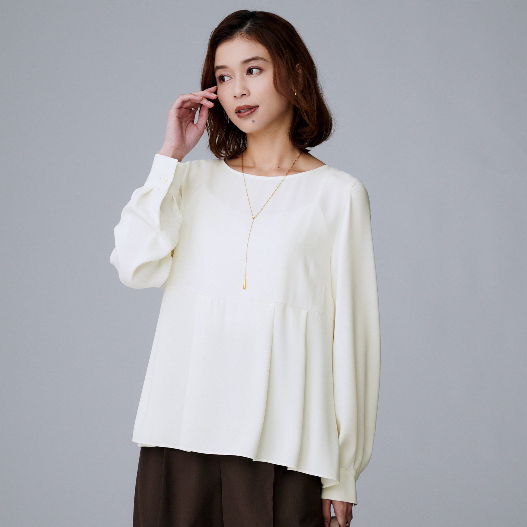 UNTITLED「【洗える/重ね着/フォーマル】レイヤード ペプラムブラウス」|シャツ・ブラウス|