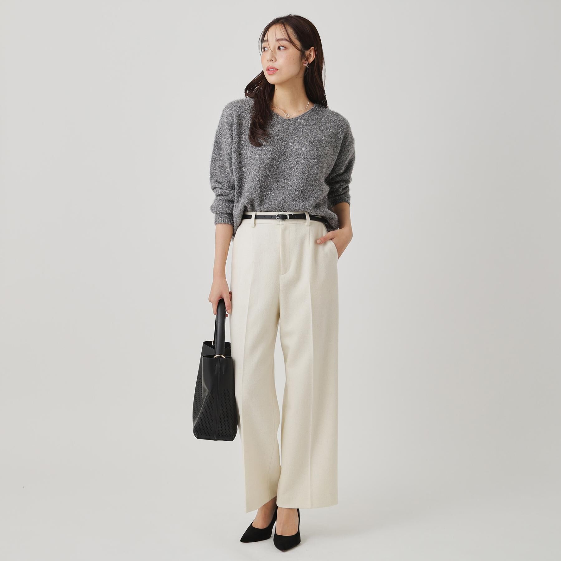 COUP DE CHANCE「【手洗い可】フェザーラメニットトップス」|ニット・セーター|