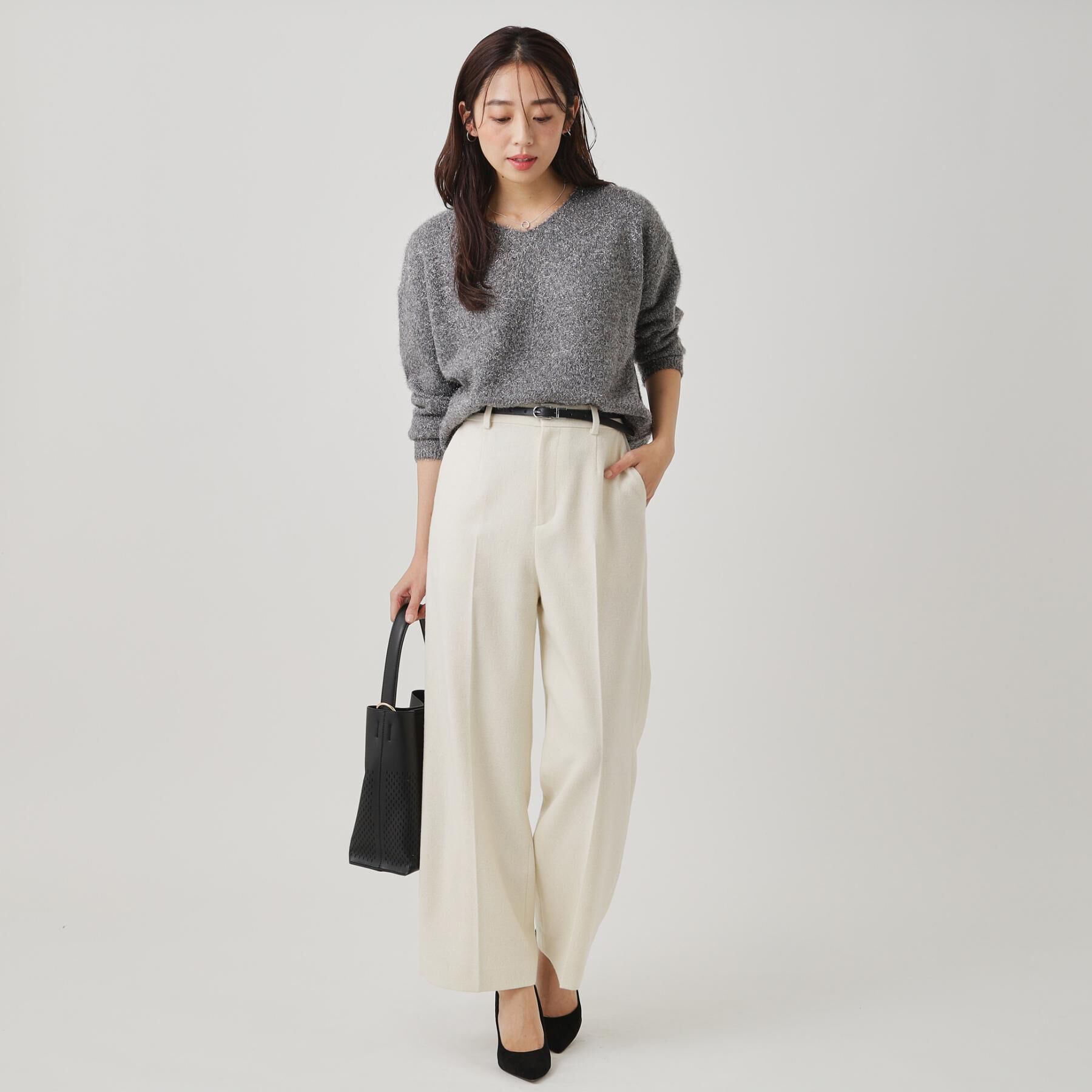 COUP DE CHANCE「【手洗い可】フェザーラメニットトップス」|ニット・セーター|