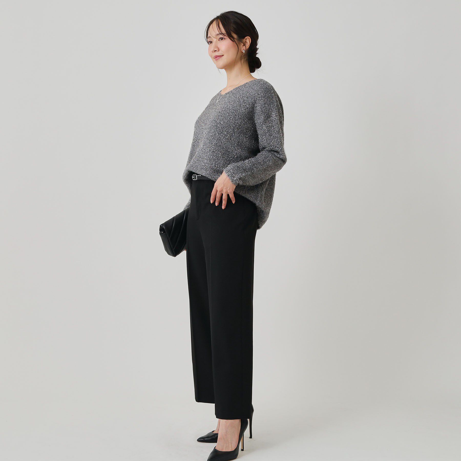 COUP DE CHANCE「【手洗い可】フェザーラメニットトップス」|ニット・セーター|