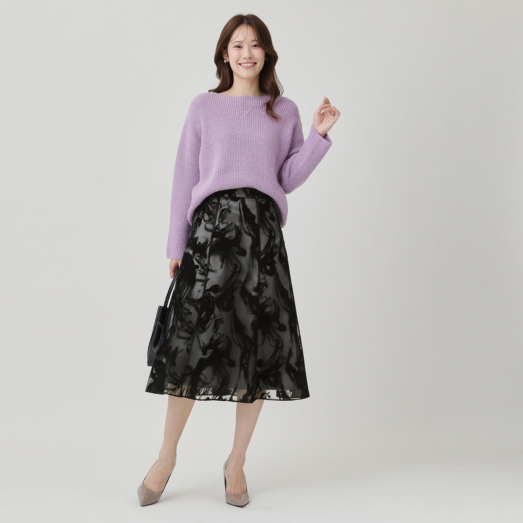 COUP DE CHANCE「【手洗い可／日本製】フロッキープリントのスカート」|スカート|