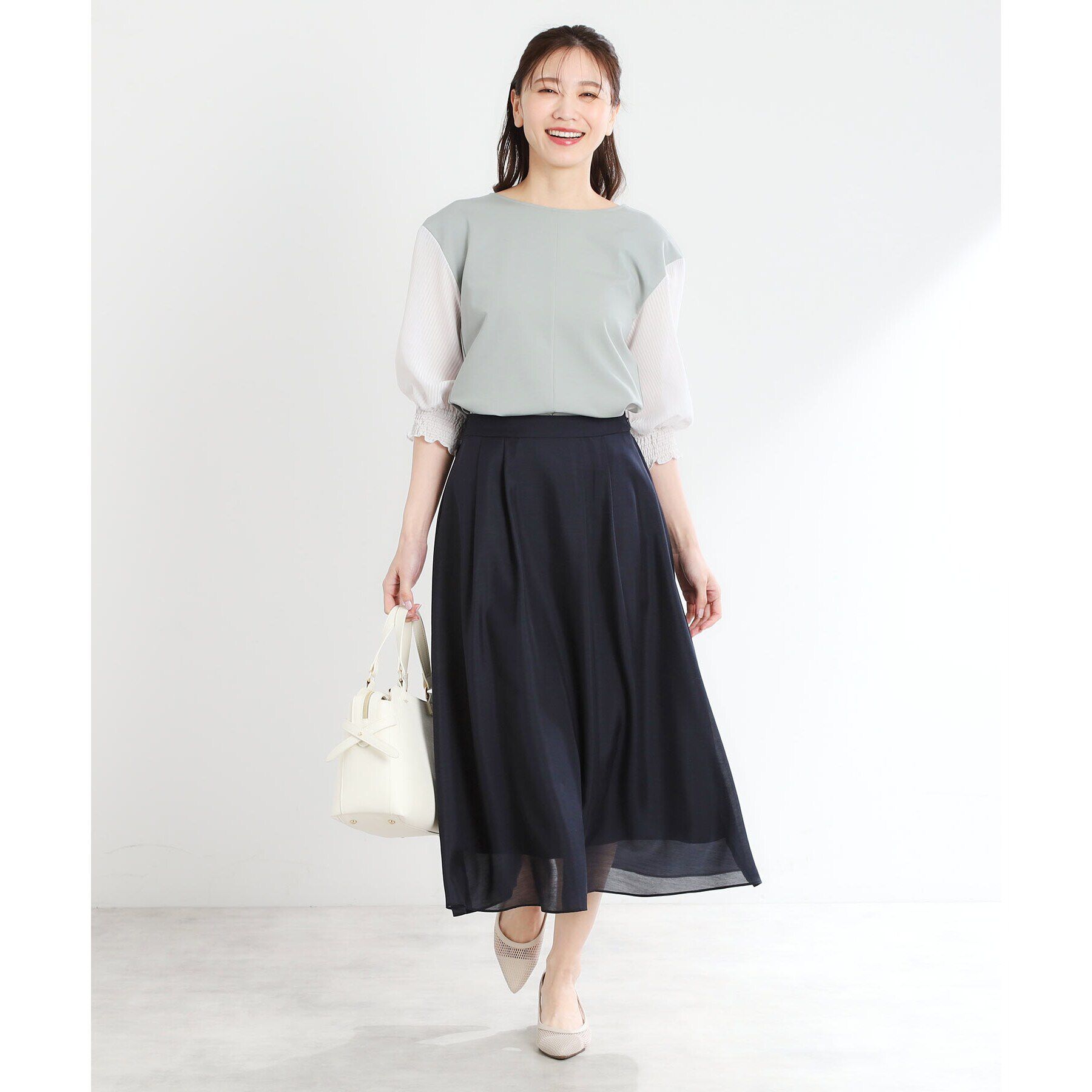 Reflect「【夏SALE／マシンウォッシュ可／春から夏まで着られる】シアーフレアスカート」|スカート|