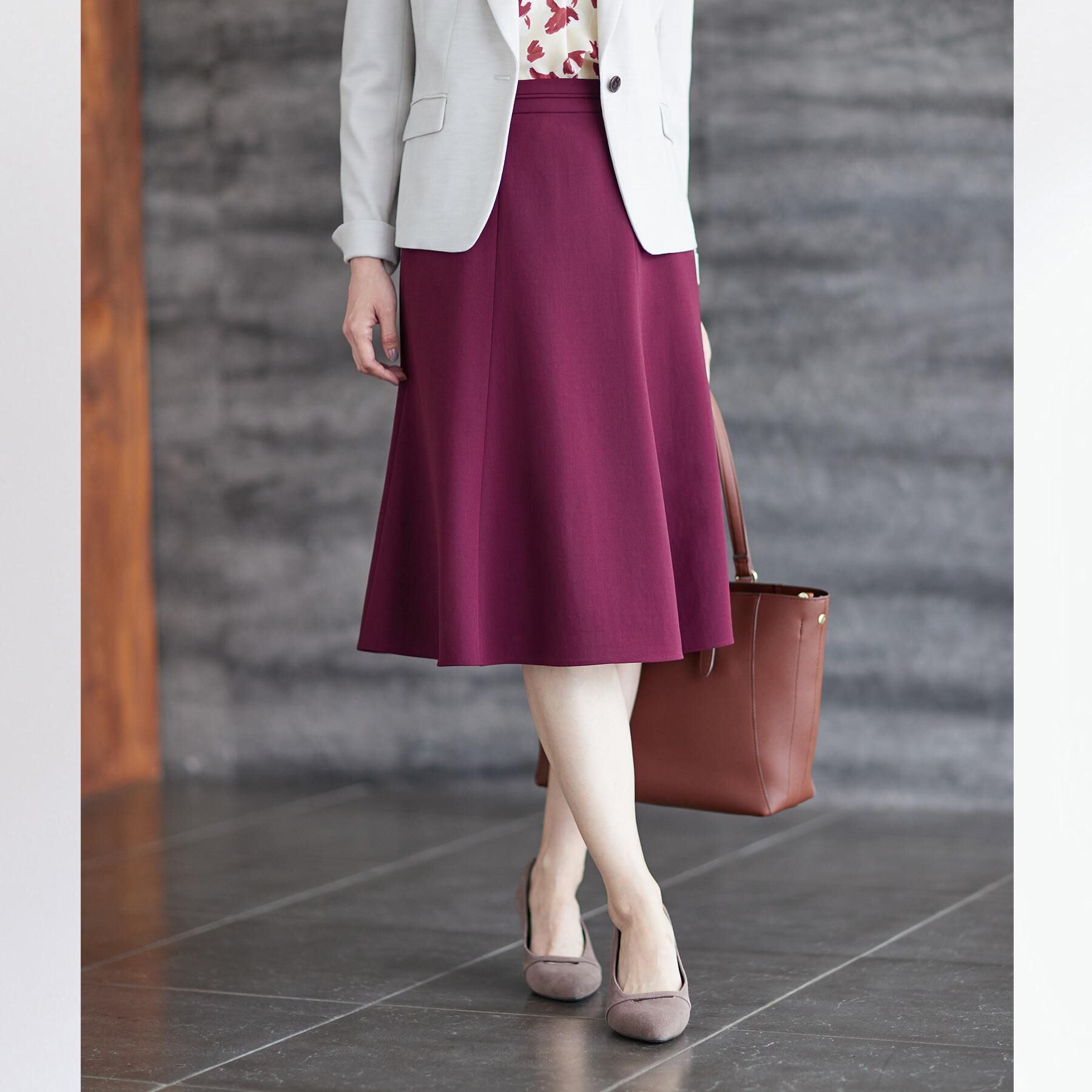 Reflect「【美シルエット】ソフトマーメイドスカート」|スカート|ボルドー(064)