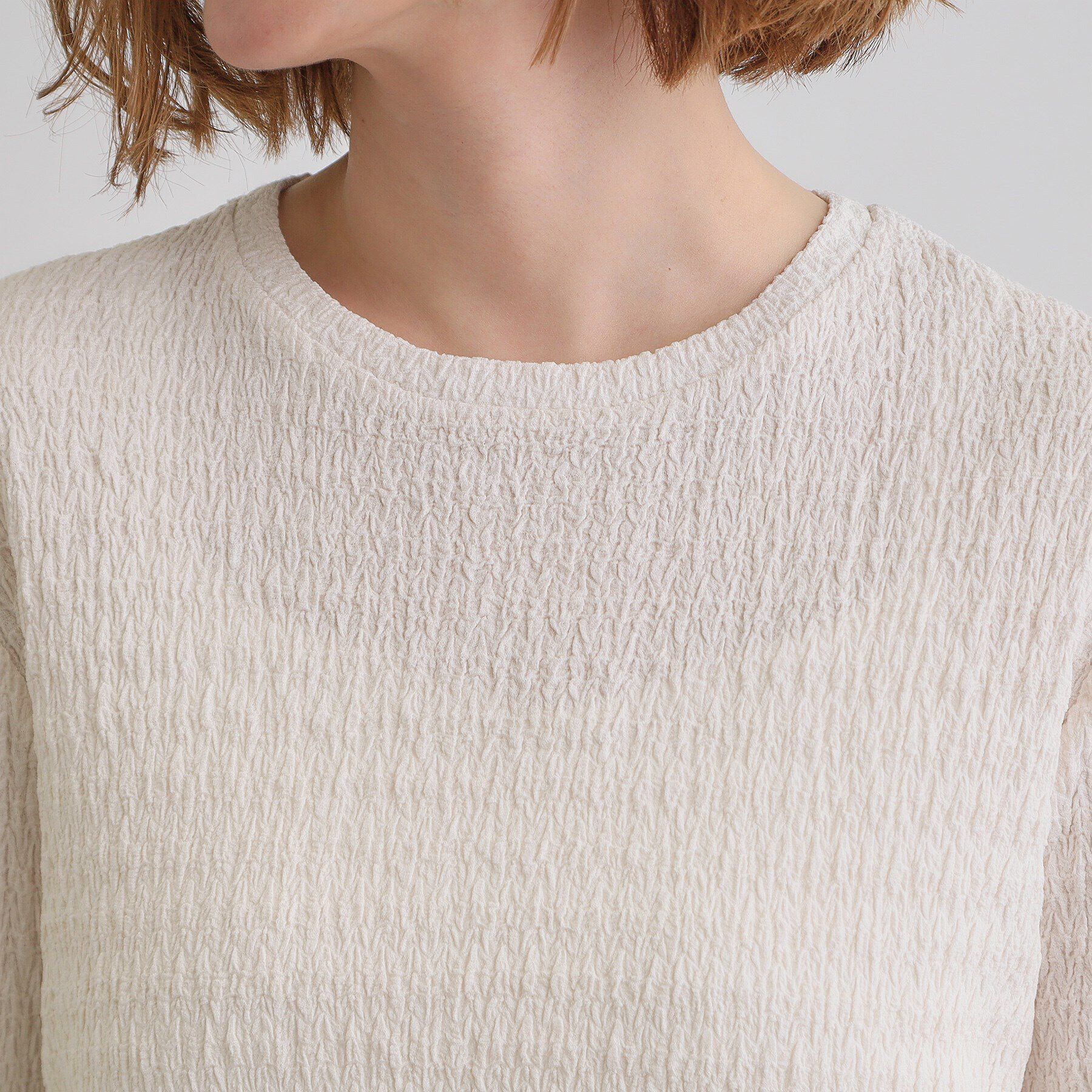 grove「シャーリング風ジャカードクルーネックプルオーバー」|Tシャツ・カットソー|