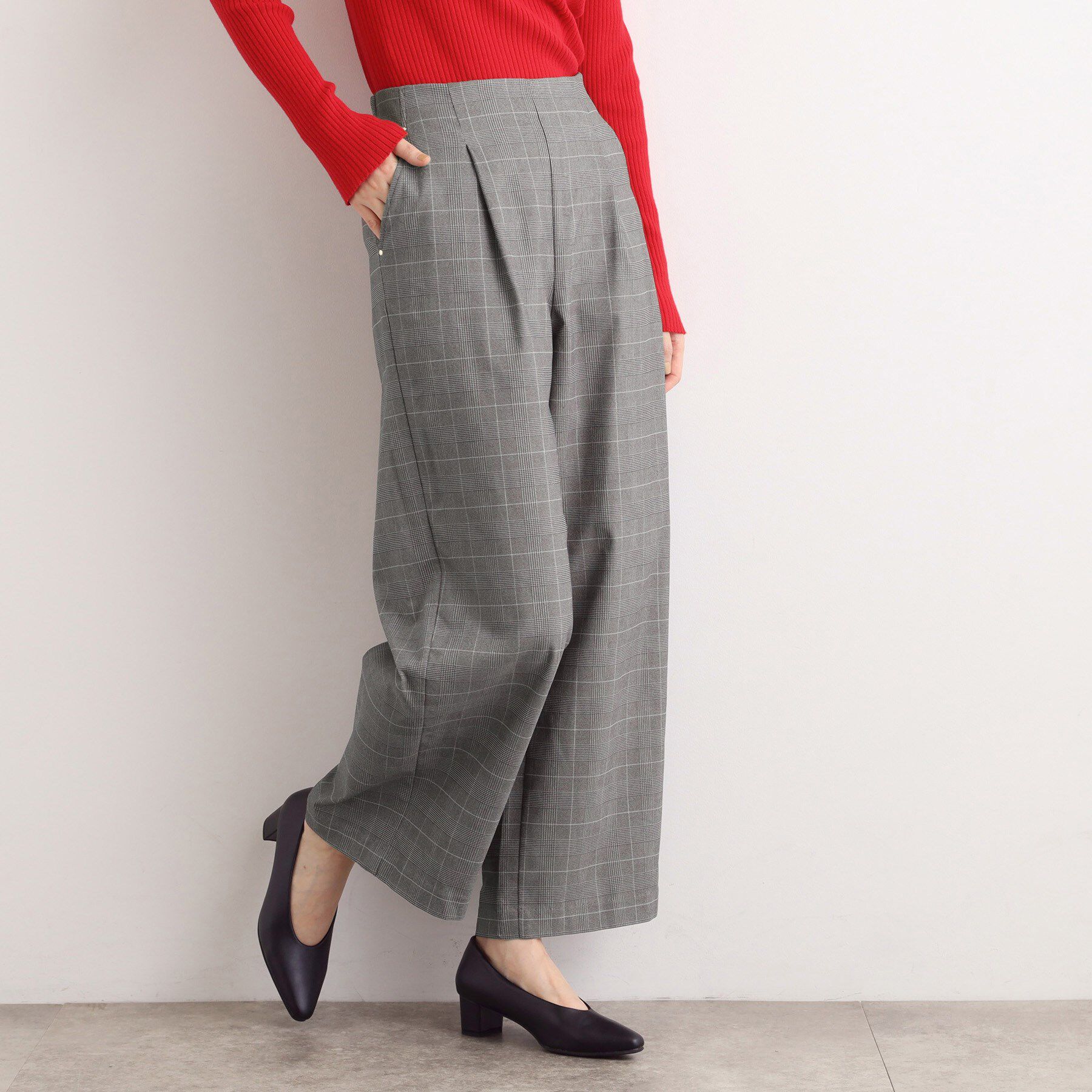 grove「【選べる着丈/多機能】裏起毛ハイパーストレッチワイドパンツ」|その他|