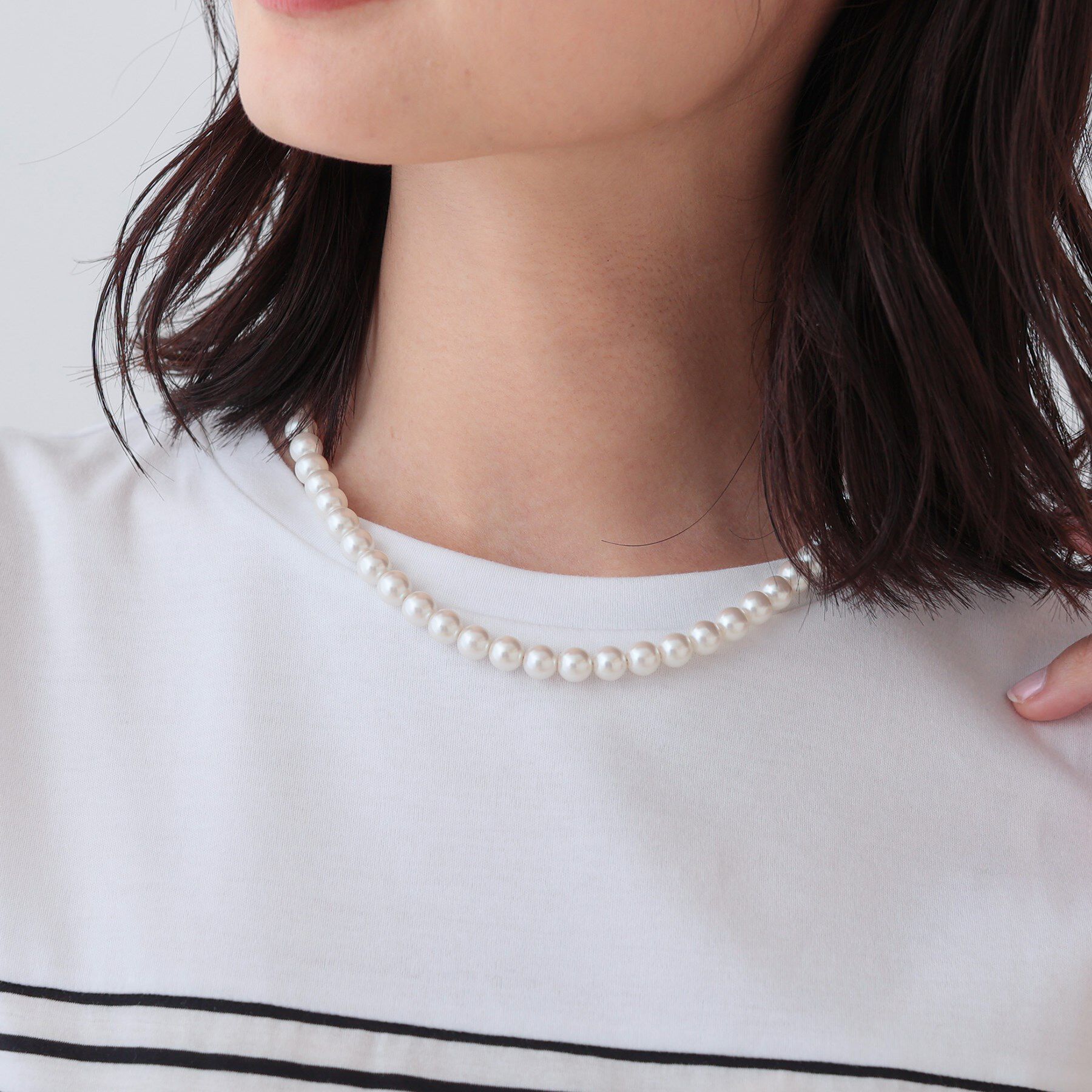 INDIVI「パール調コインショートネックレス」|ネックレス|