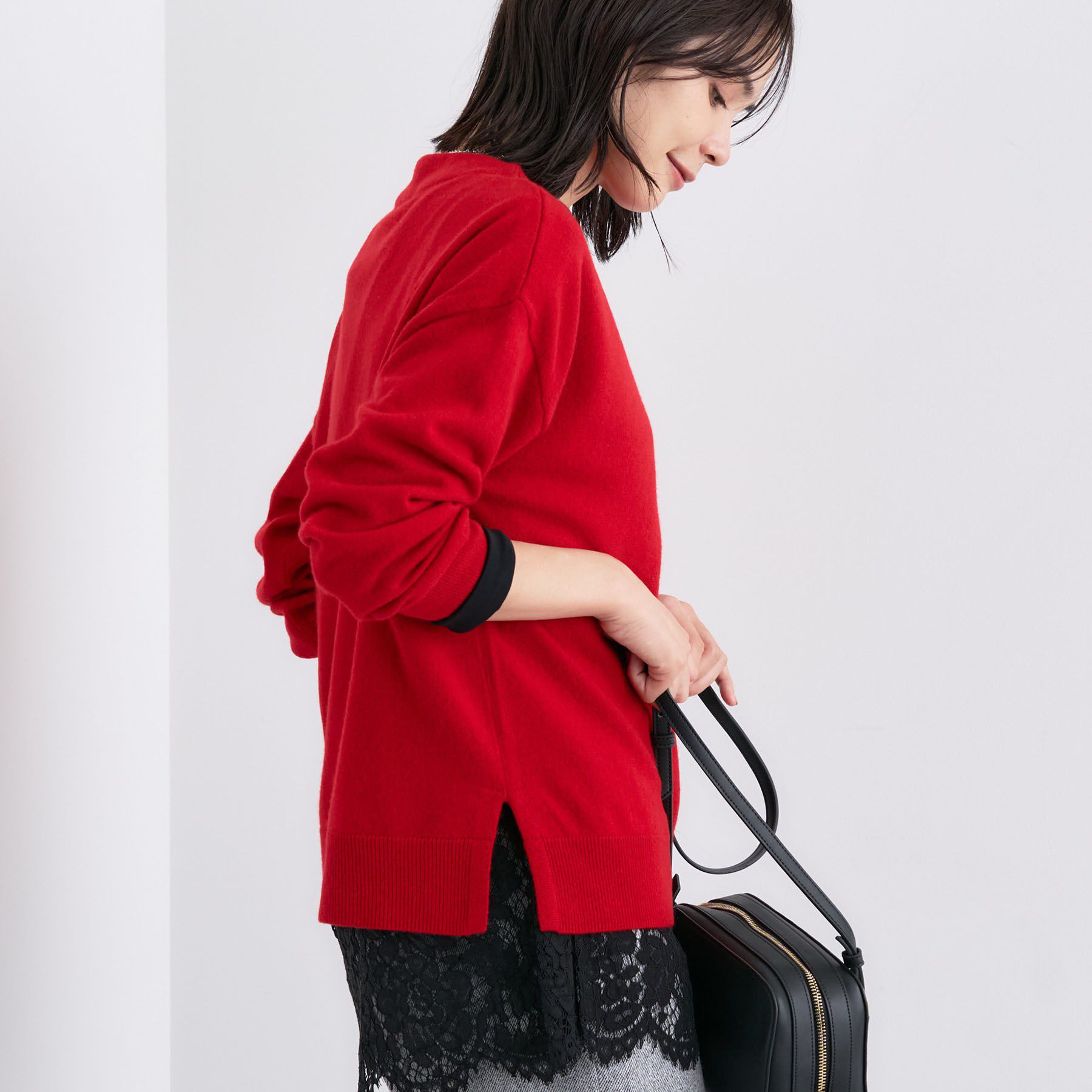 INDIVI「【洗える／カシミヤ混】ボトルネック ドルマンスリーブニット」|ニット・セーター|