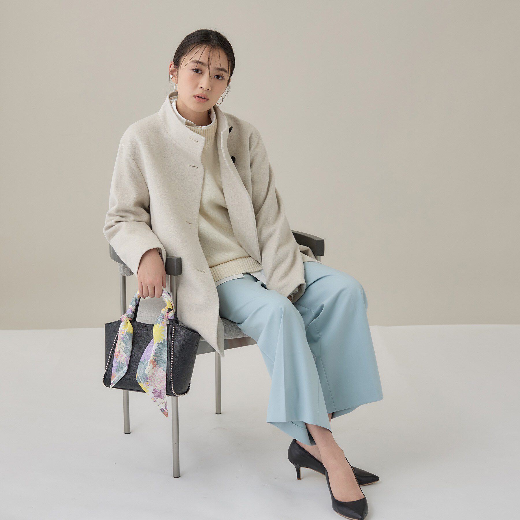 INDIVI「【日本製／ミドル丈】スタンドカラーミドルコート」|その他|