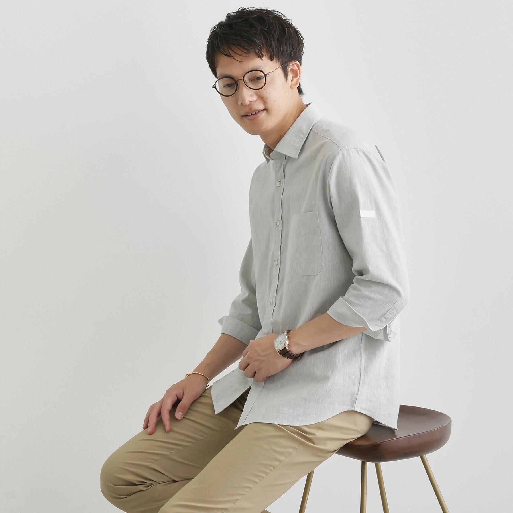 TAKEO KIKUCHI「ハイブリッド リネン 7分袖 シャツ」|シャツ・ブラウス|