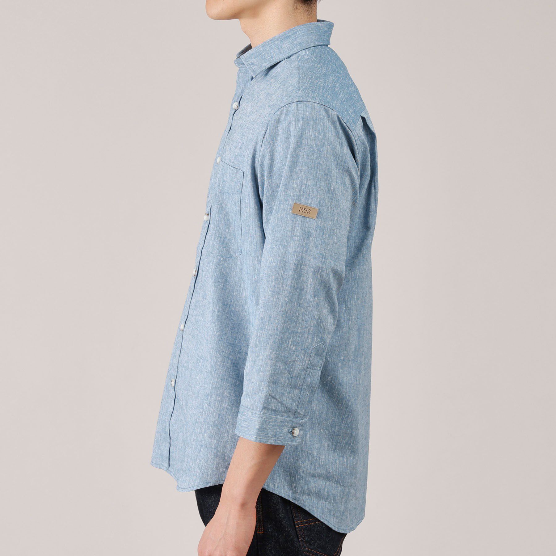 TAKEO KIKUCHI「ハイブリッド リネン 7分袖 シャツ」|シャツ・ブラウス|