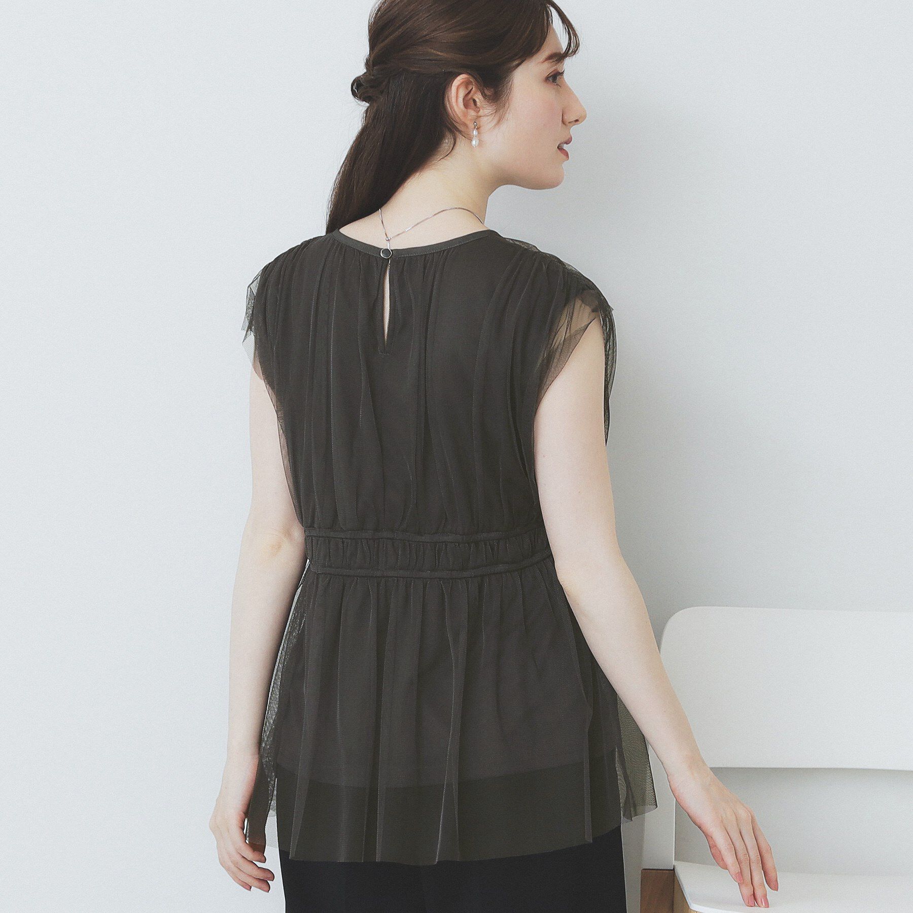 index「チュールレイヤードペプラムブラウス【洗濯機洗い可】」|シャツ・ブラウス|