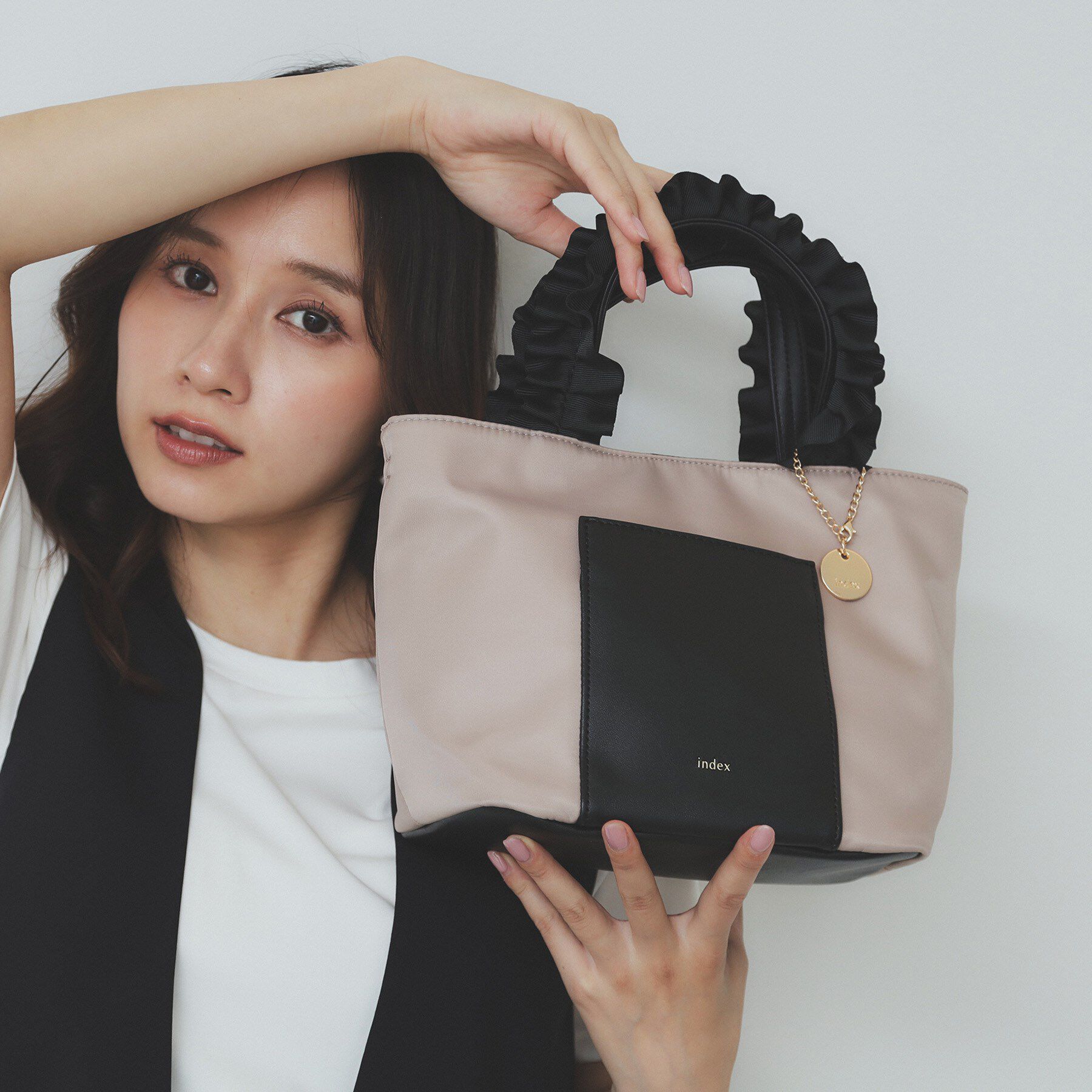 index「【2WAY】持ち手フリルトートバッグ」|トートバッグ|