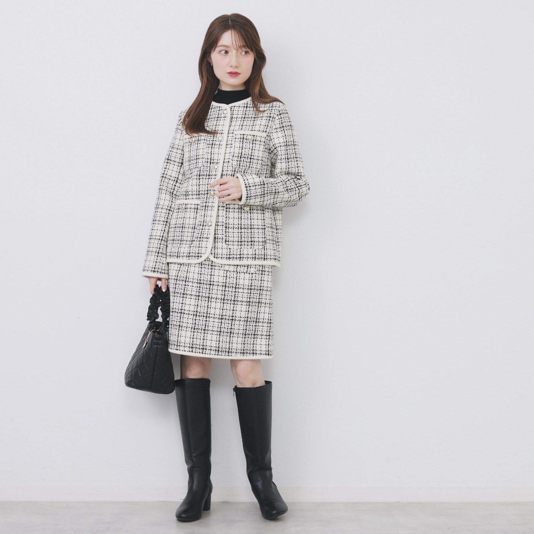 index「チェックツィードスカート/セットアップ対応【洗える】」|スカート|