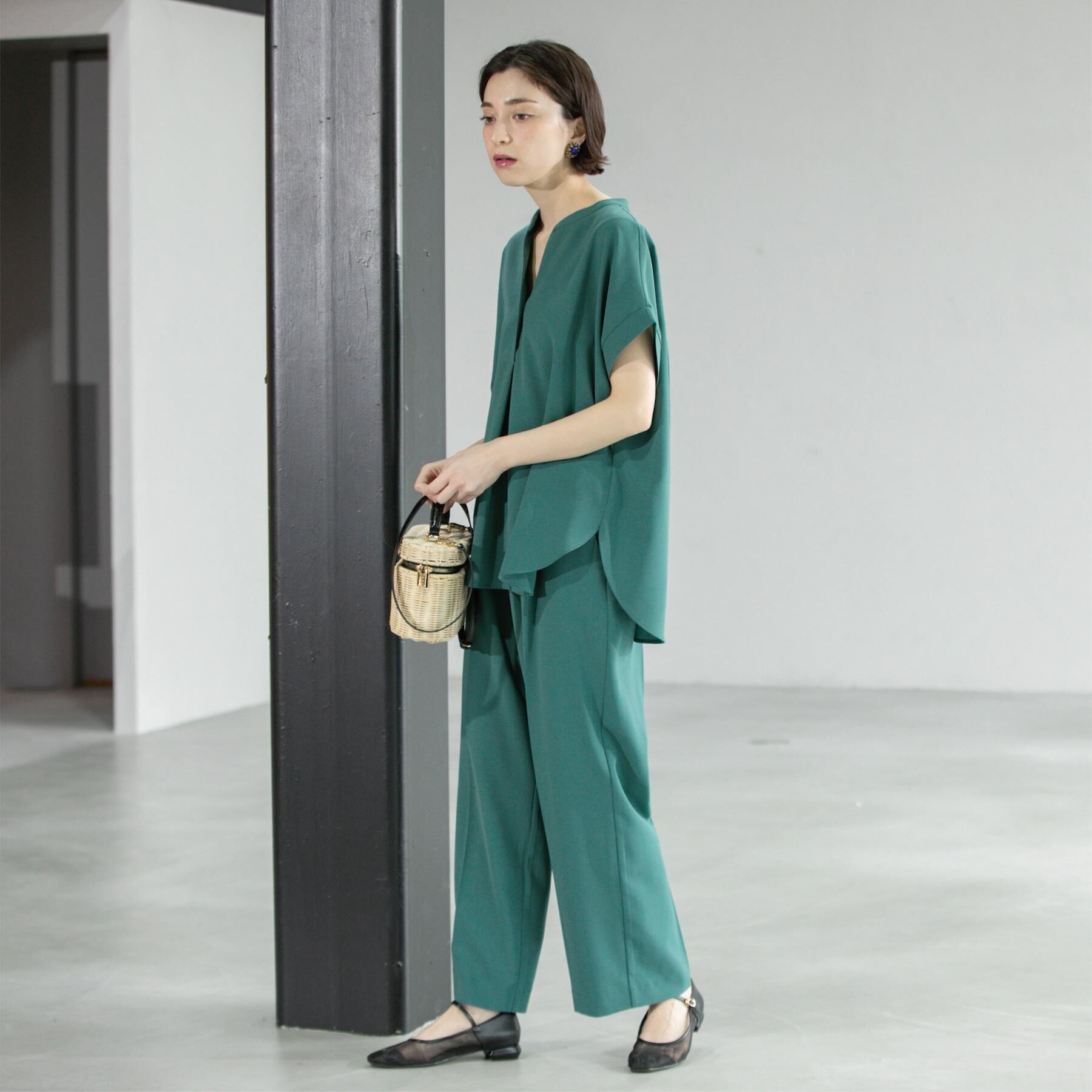 OPAQUE.CLIP「《6色展開/丈が選べる》美脚イージーワイドパンツ/セットアップ対応【ストレッチ/洗濯機洗い可/防シワ」|その他|