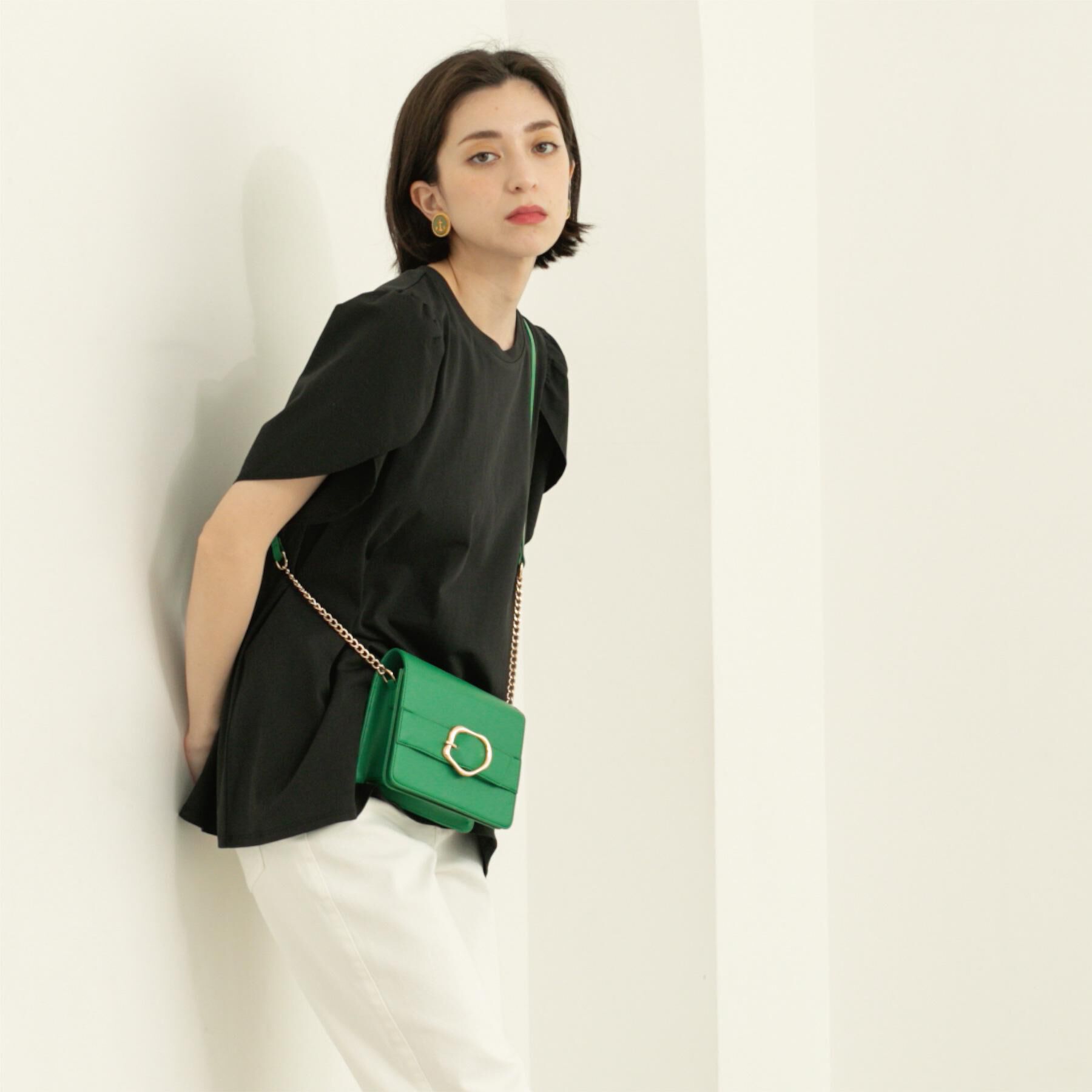 OPAQUE.CLIP「チューリップスリーブドッキングカットソー【洗濯機洗い可/接触冷感】」|Tシャツ・カットソー|