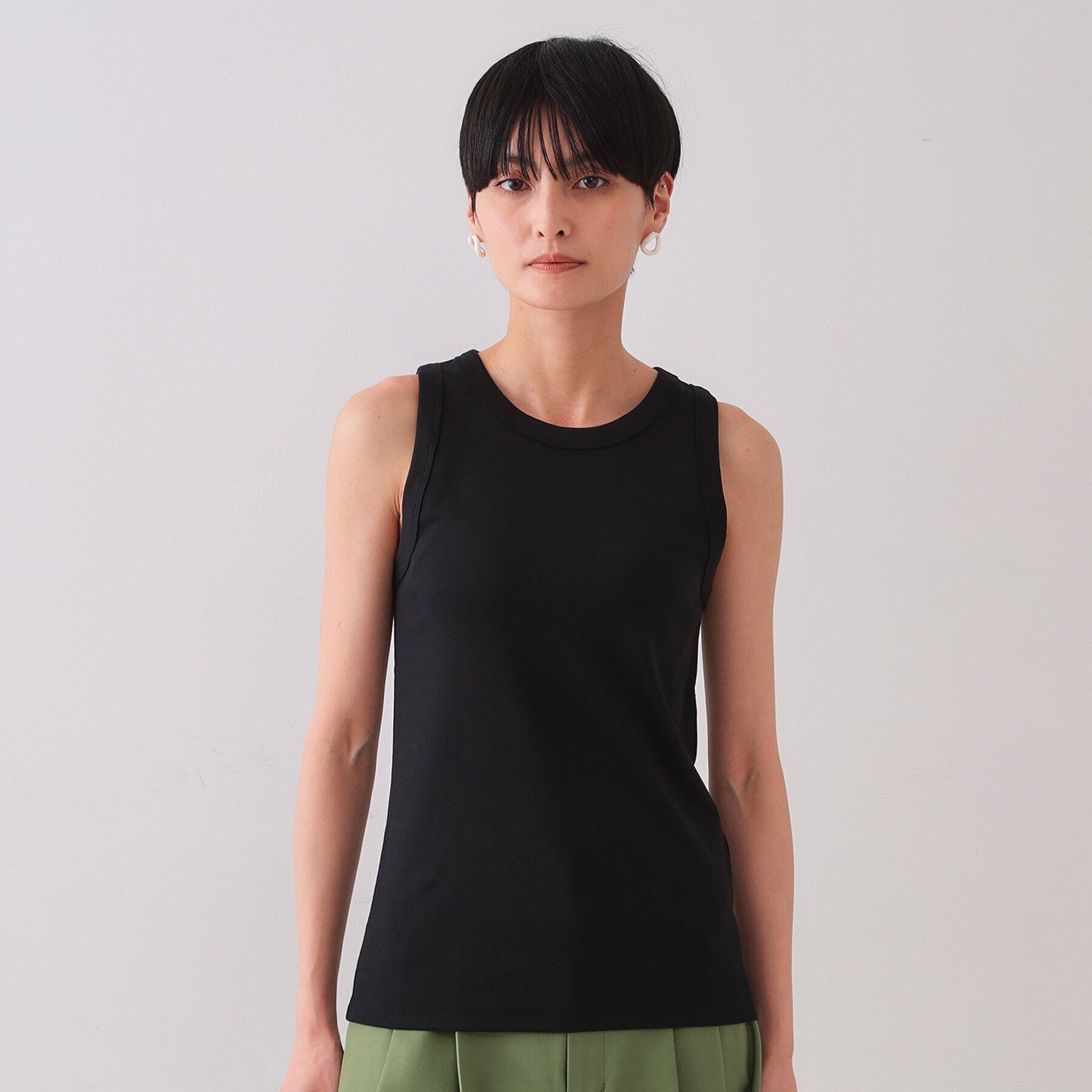 OPAQUE.CLIP「フライスアメリカンスリーブタンクトップ」|キャミソール|