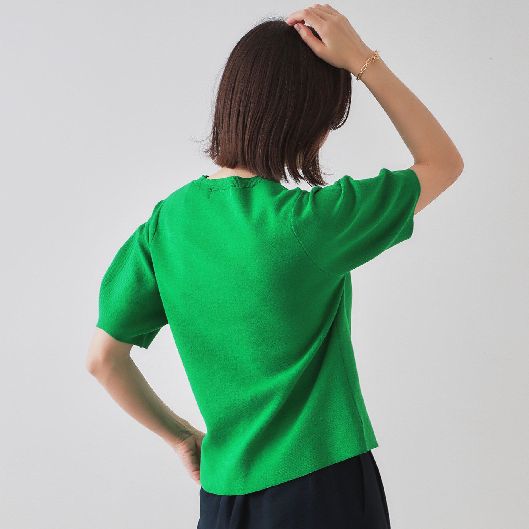 OPAQUE.CLIP「カーブスリーブニット【UV/洗濯機洗い可】」|ニット・セーター|