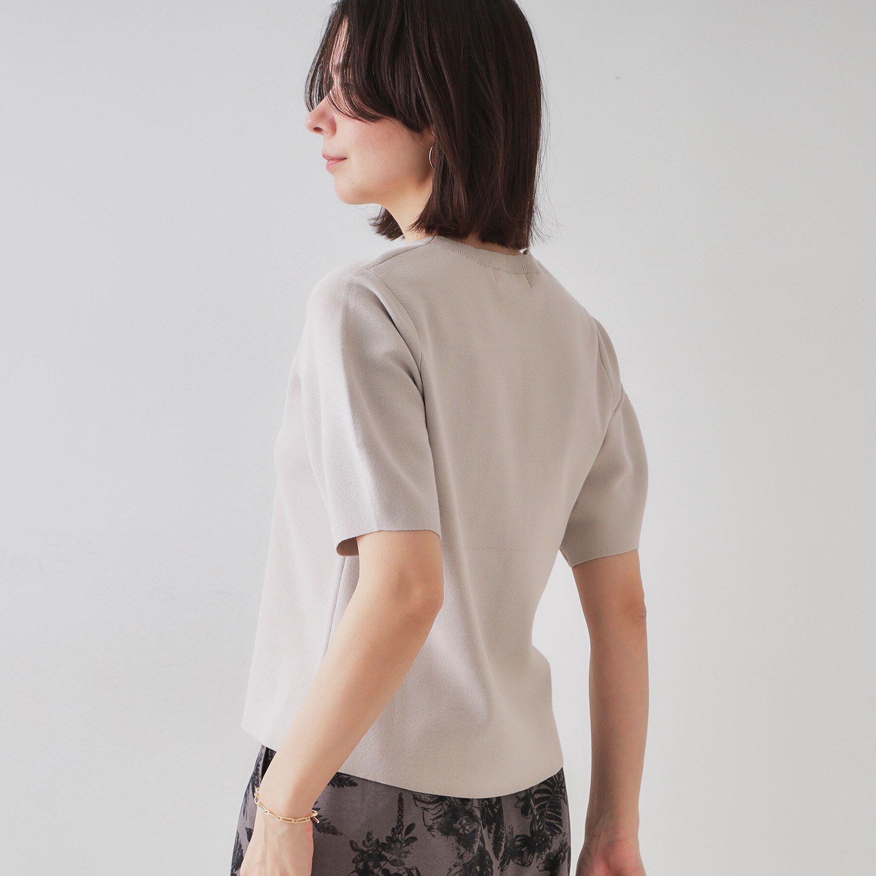 OPAQUE.CLIP「カーブスリーブニット【UV/洗濯機洗い可】」|ニット・セーター|