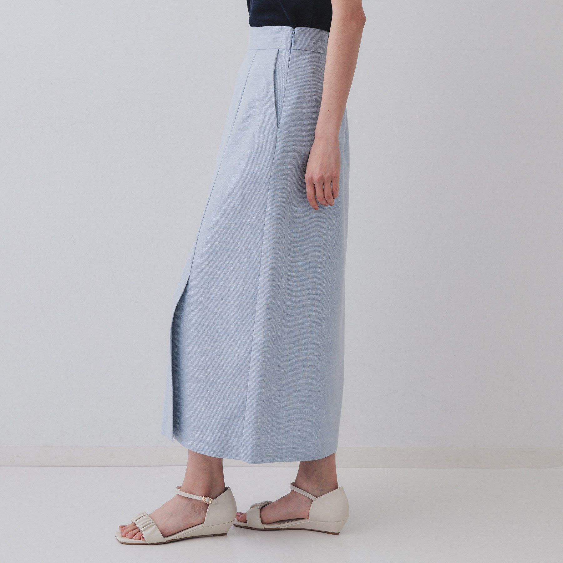 OPAQUE.CLIP「メランジナローフレアスカート／セットアップ対応可【洗濯機洗い可】」|スカート|