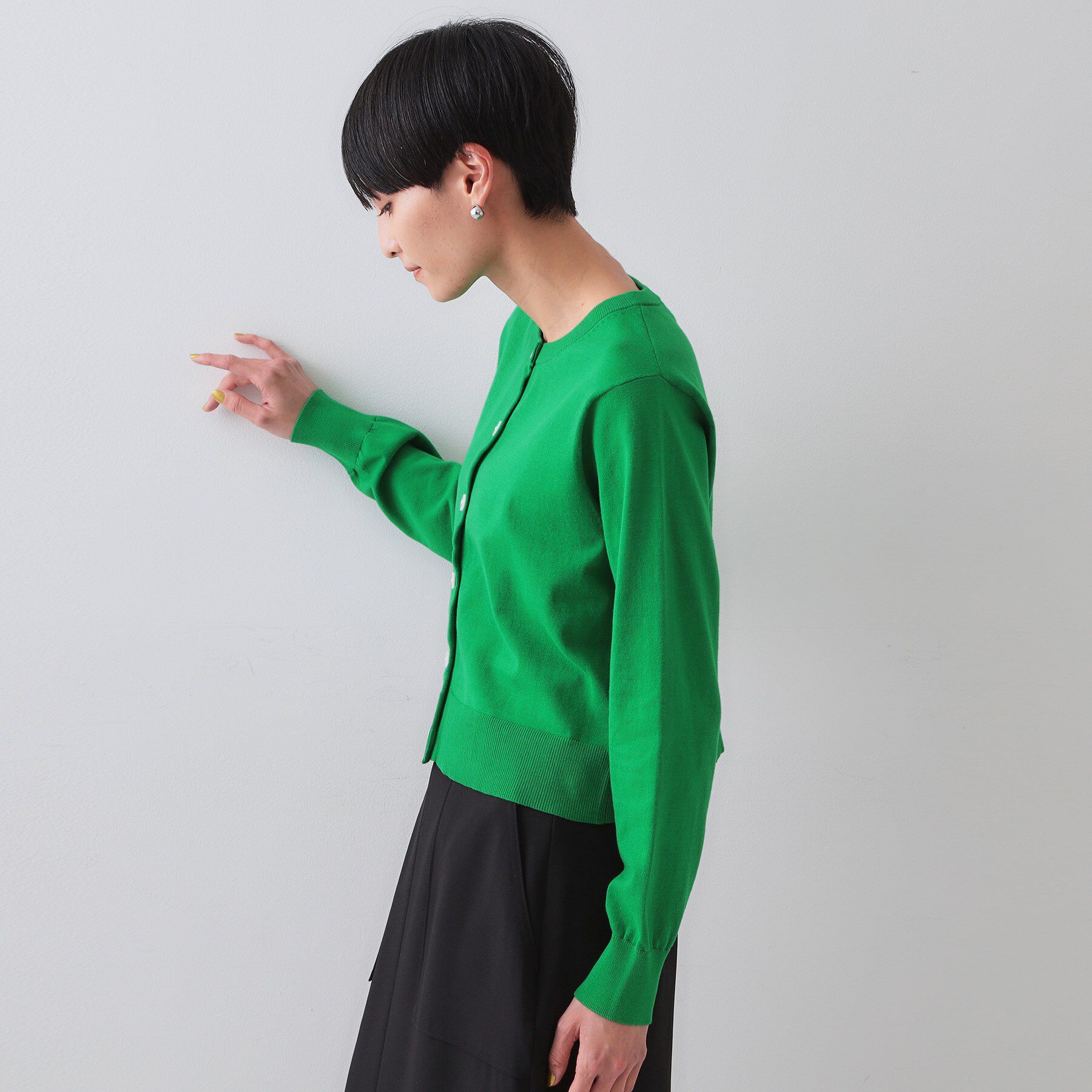 OPAQUE.CLIP「ショートニットカーディガン【UV/洗濯機洗い可】」|カーディガン|