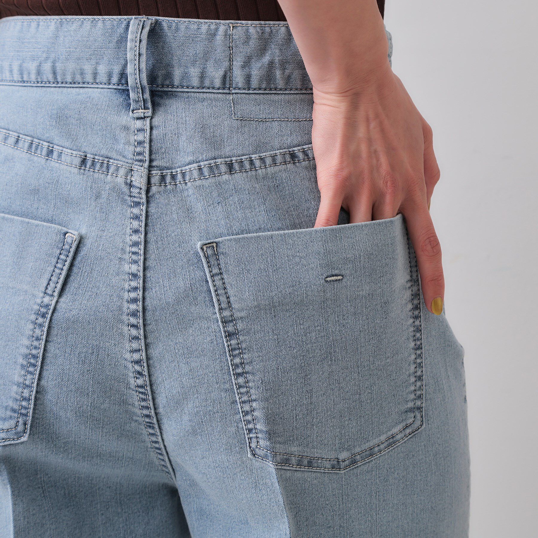 OPAQUE.CLIP「ストレッチライトオンスワイドデニム【洗濯機洗い可】」|デニム|