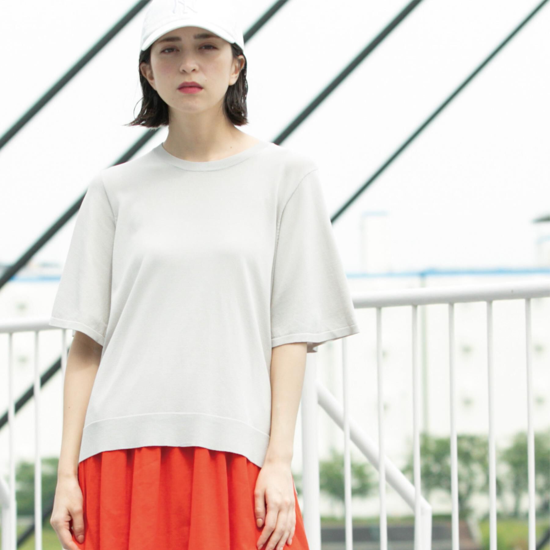 OPAQUE.CLIP「《6色展開/S-LLサイズ》フレアスリーブニット【UV/接触冷感/抗ピル/洗濯機洗い可】」|ニット・セーター|