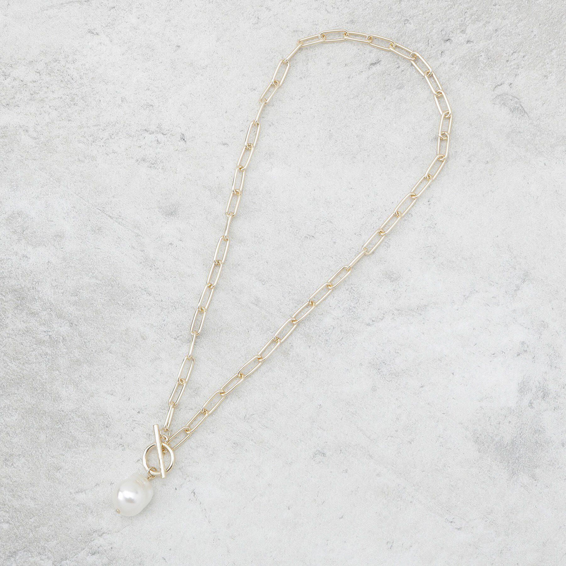 OPAQUE.CLIP「チェーン&times;フェイクパール マンテルネックレス」|ネックレス|