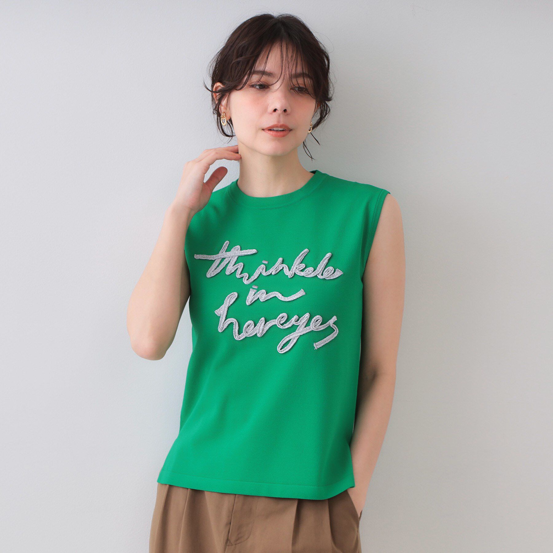 OPAQUE.CLIP「ラメテープロゴニット【洗濯機洗い可/抗ピル】」|ニット・セーター|