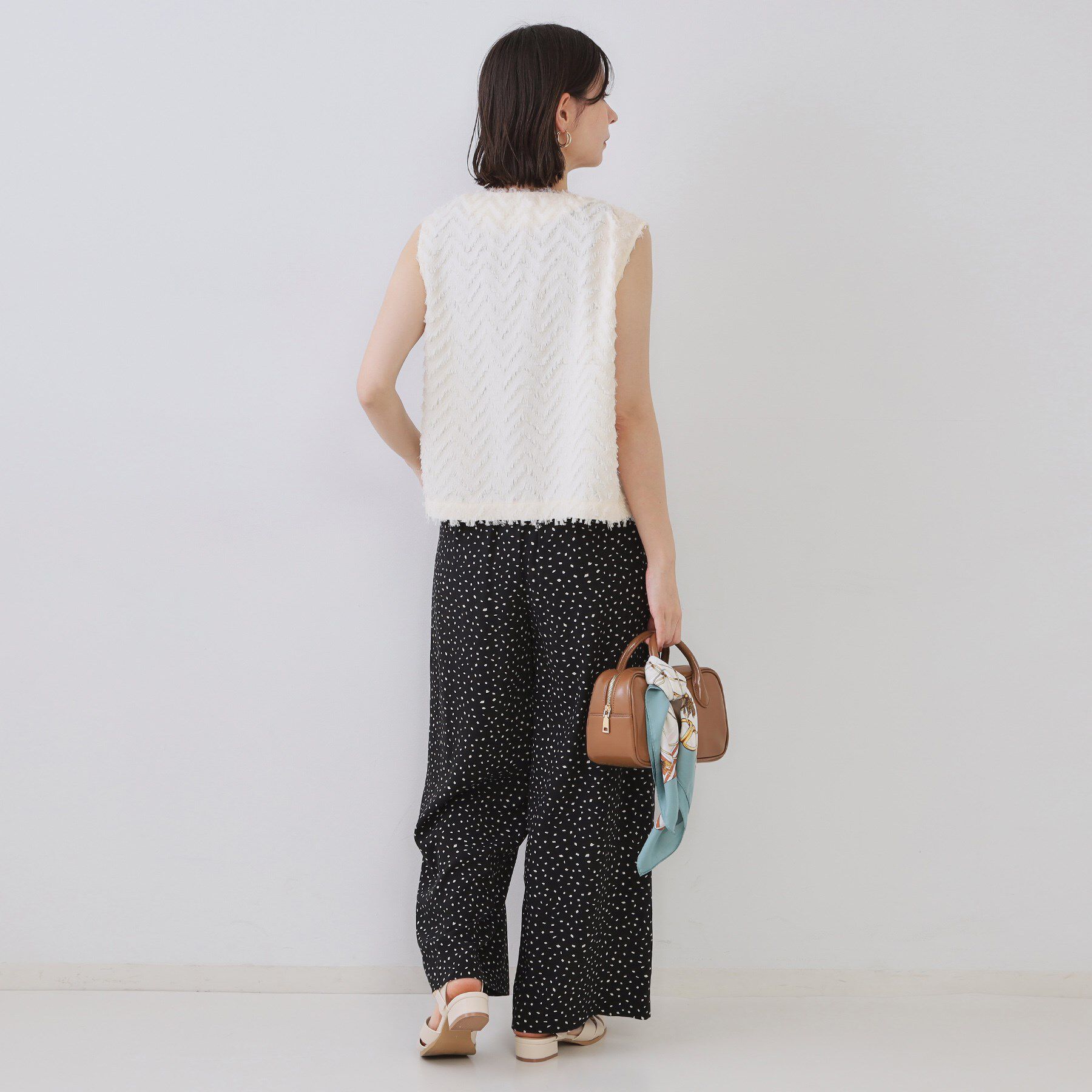 OPAQUE.CLIP「フリンジジャカードベスト【洗濯機洗い可】」|ベスト・ジレ|