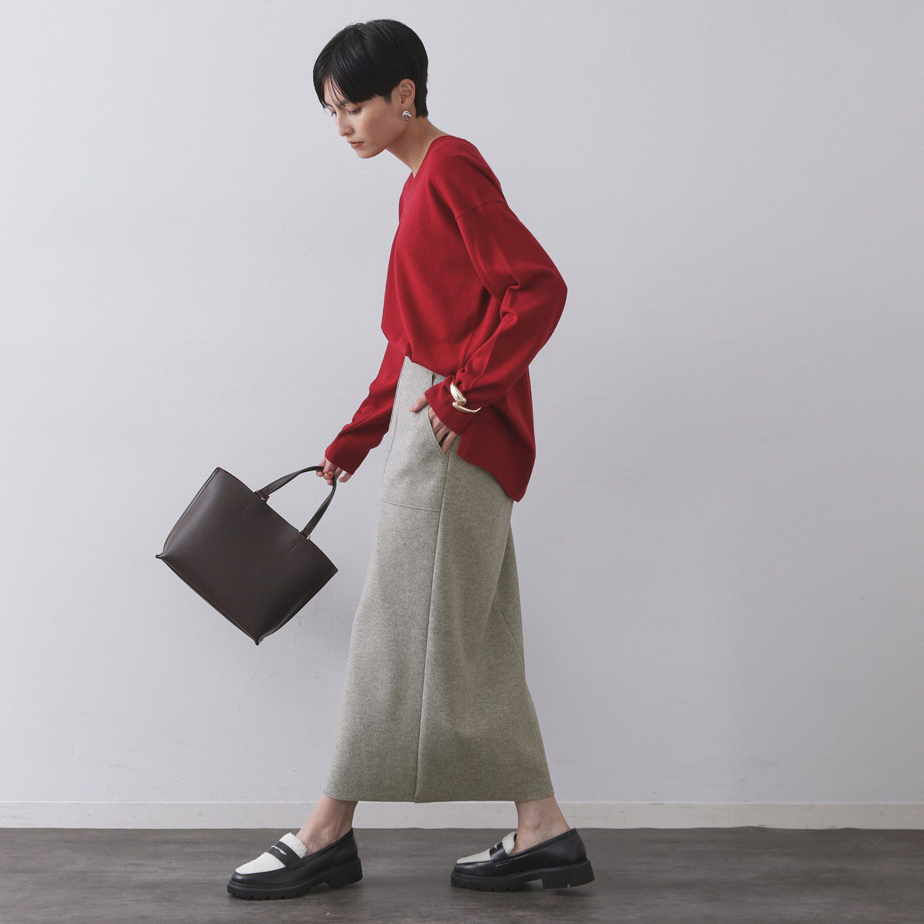 OPAQUE.CLIP「ウールライクタイトスカート【洗濯機洗い可】《8col》」|スカート|