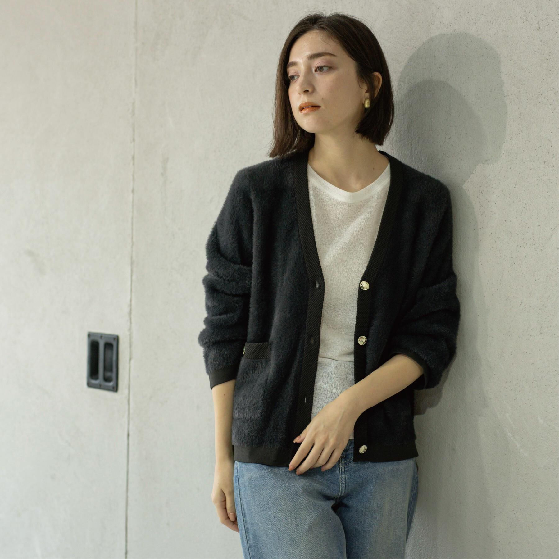 OPAQUE.CLIP「フェザーヤーンカーディガン【洗濯機OK/抗ピル】」|カーディガン|