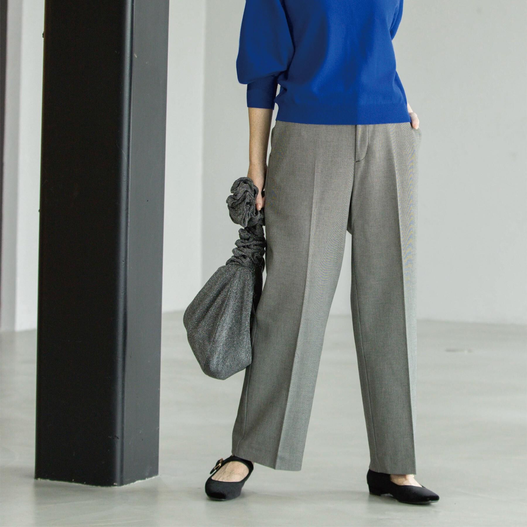 OPAQUE.CLIP「ウォームタッチ ワイドパンツ【洗濯機洗OK/ストレッチ】≪SS～LL≫」|その他|ブラック(119)