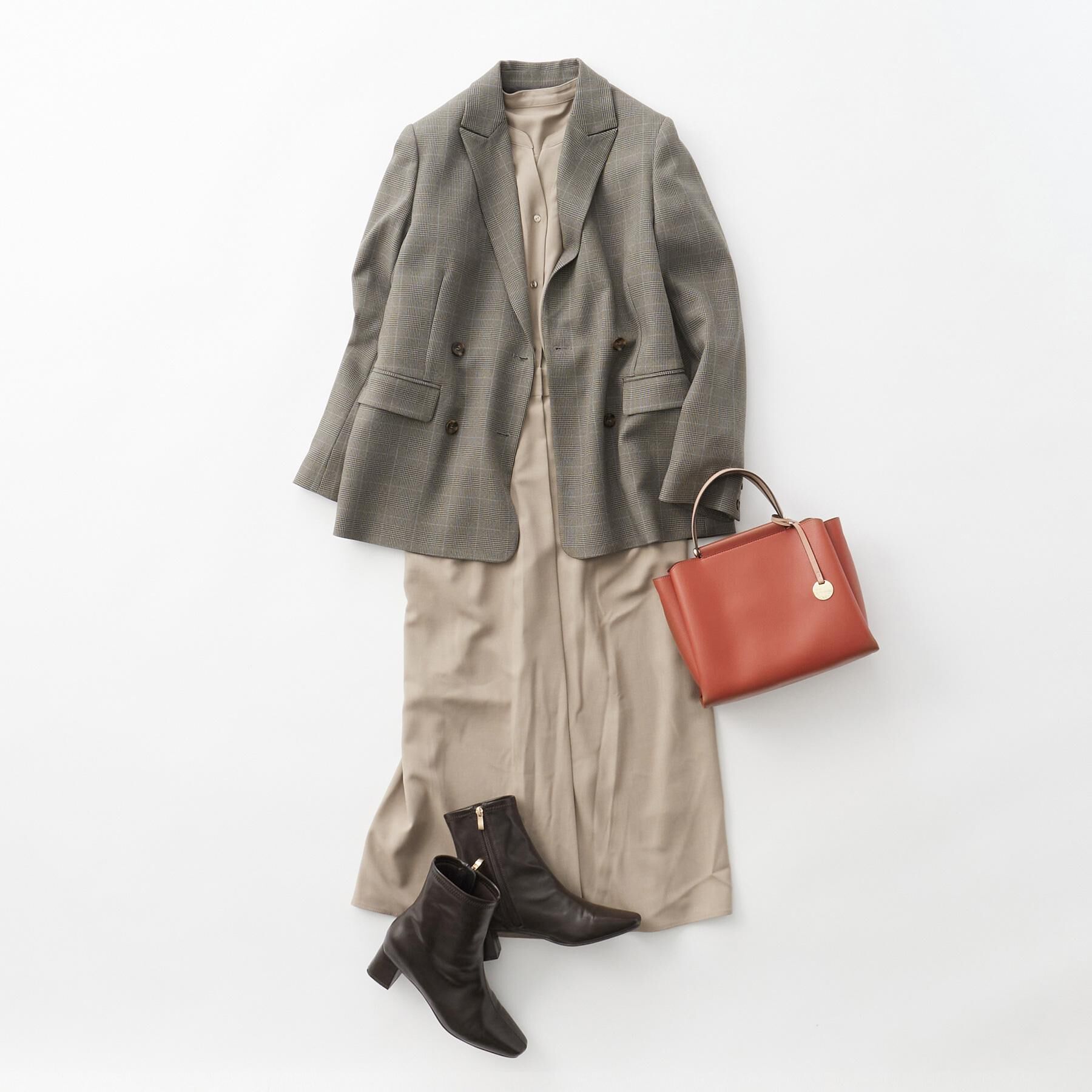 OPAQUE.CLIP「グレンチェックダブルジャケット/セットアップ対応可【洗える】」|テーラードジャケット|