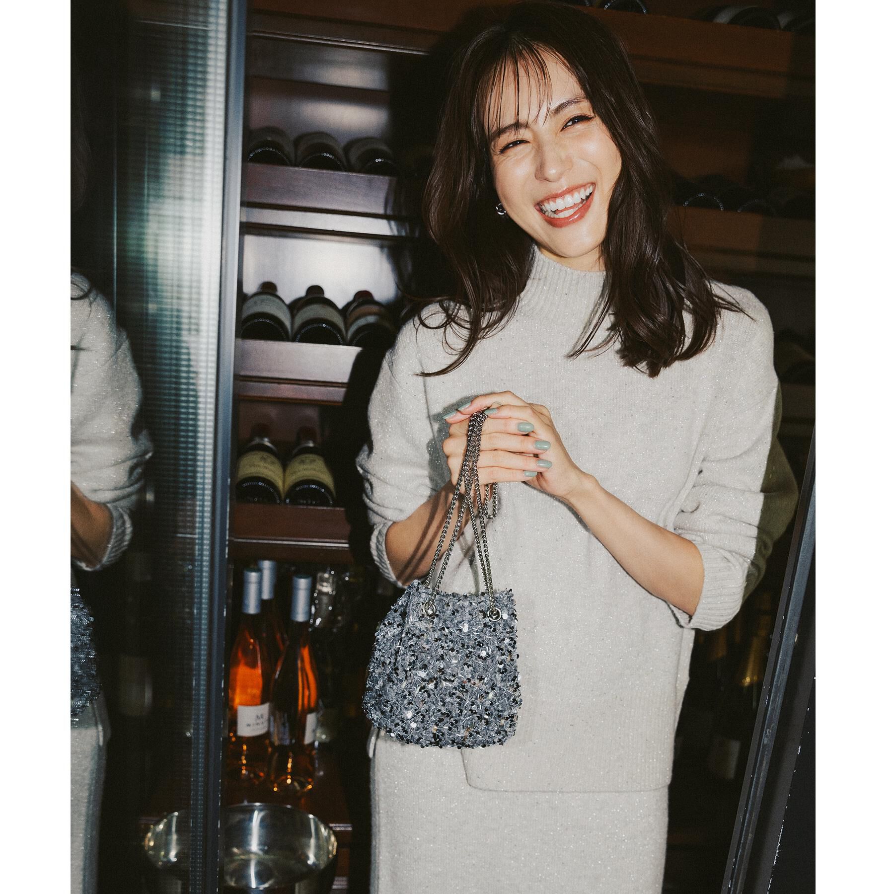 OPAQUE.CLIP「ラメスパンコールハイネックニット/セットアップ対応可【洗濯機OK】」|ニット・セーター|