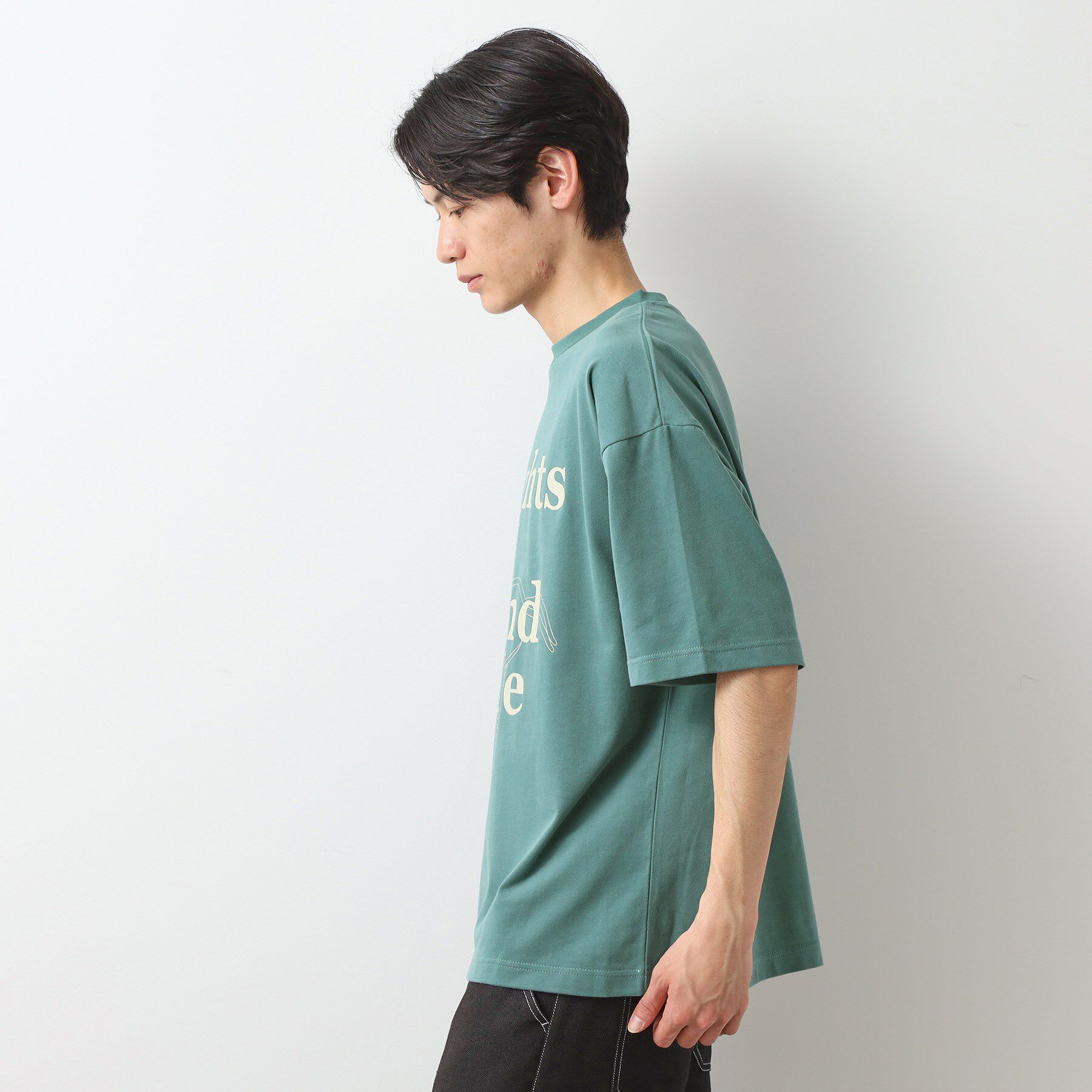 THE SHOP TK「スウェード半袖ロゴTシャツ　洗濯機OK」|Tシャツ・カットソー|
