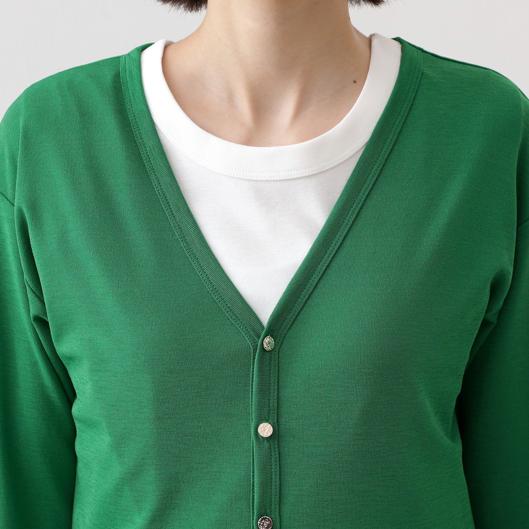 THE SHOP TK「シアーフライスVカーデ」|カーディガン|