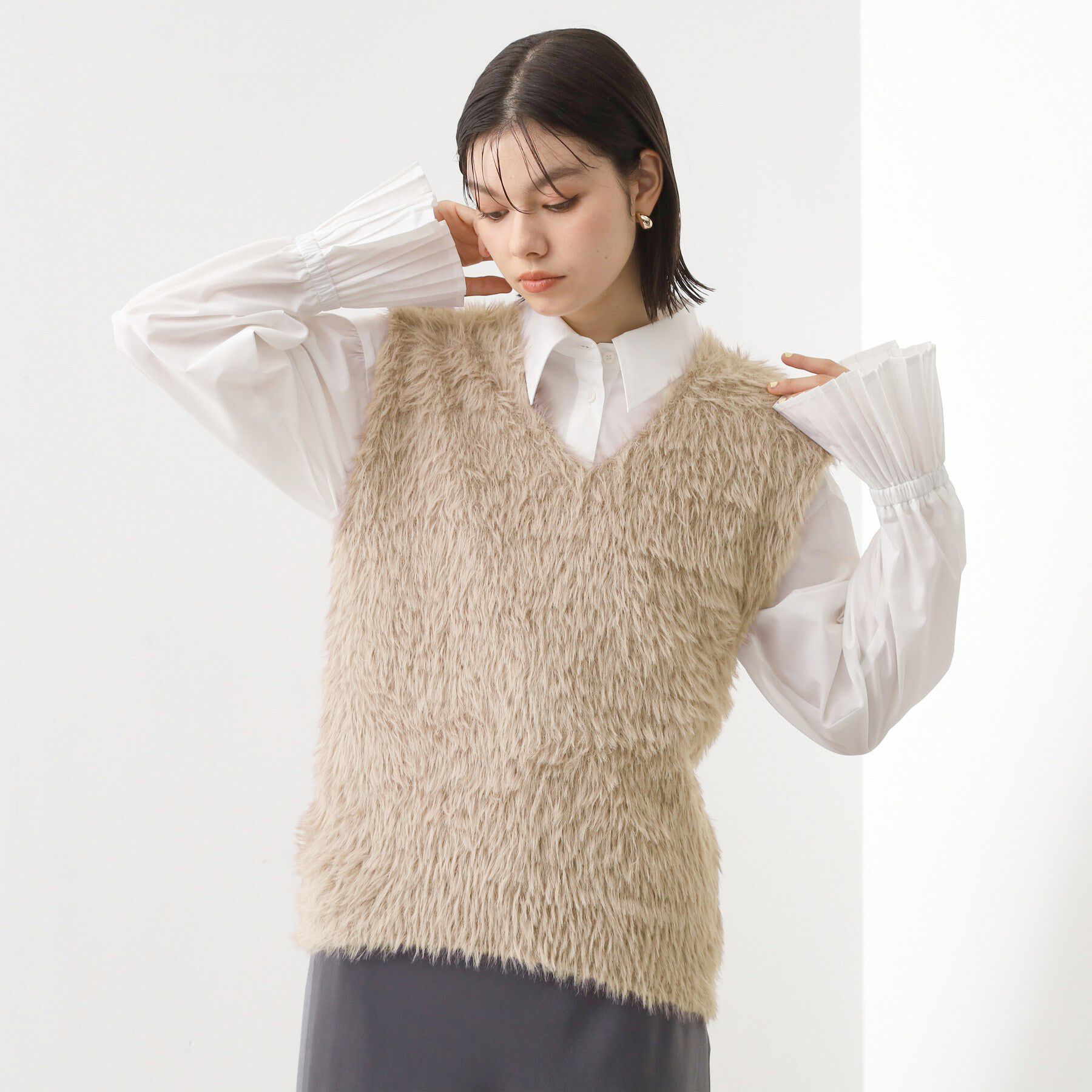 THE SHOP TK「ふわふわフェザーベスト/洗える」|ベスト・ジレ|