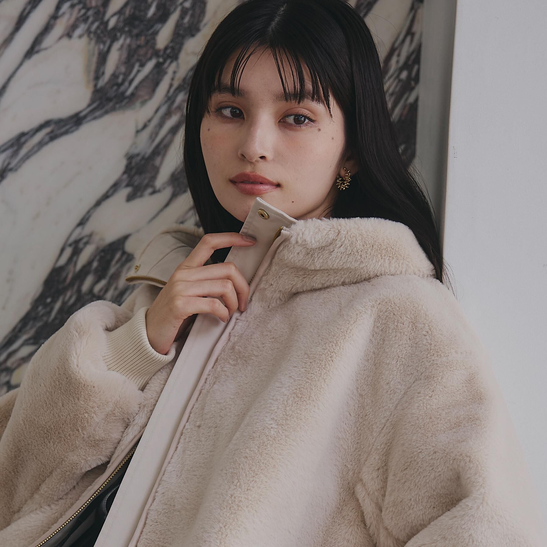 THE SHOP TK「【2WAY/洗える】リバーシブル フェイクファーブルゾン」|ブルゾン・スタジャン|