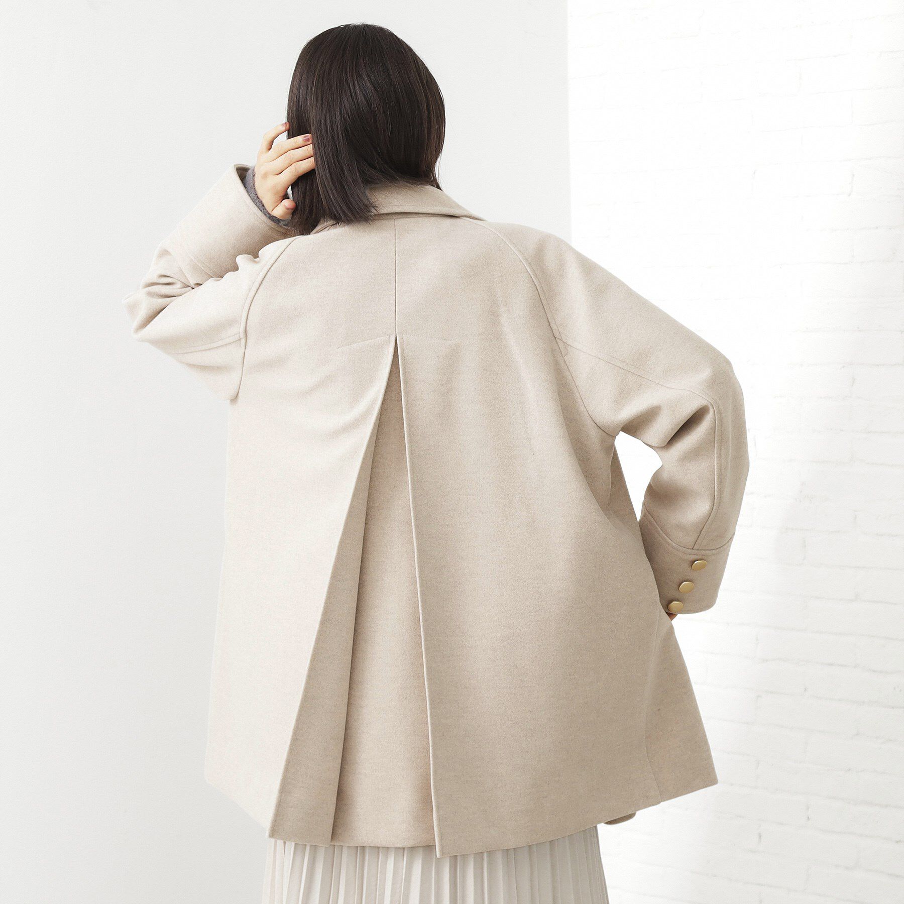 THE SHOP TK「クラシカルな装い ウールライクスタンドカラーコート」|その他|