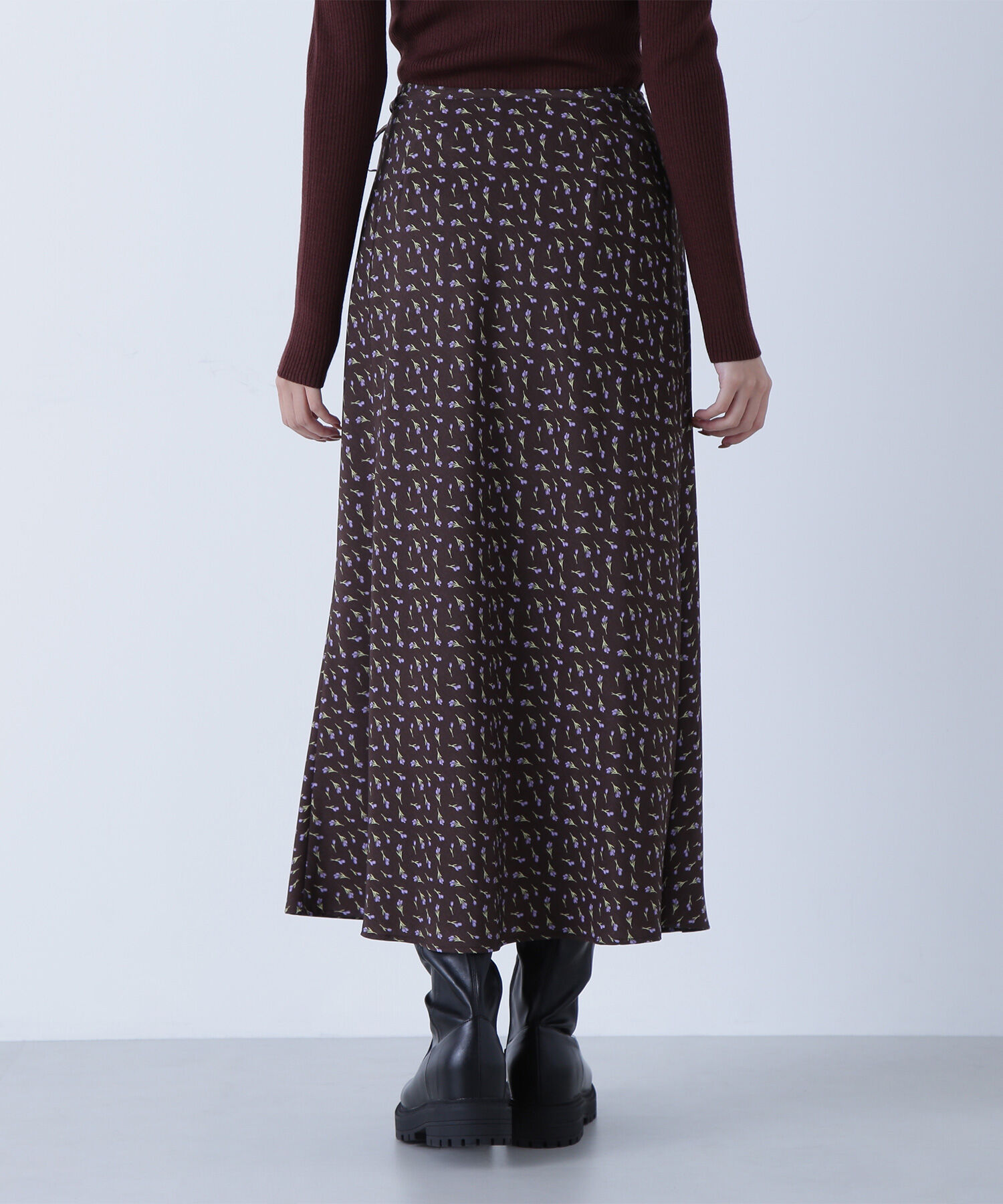  「フラワープリントラップスカート」|スカート|