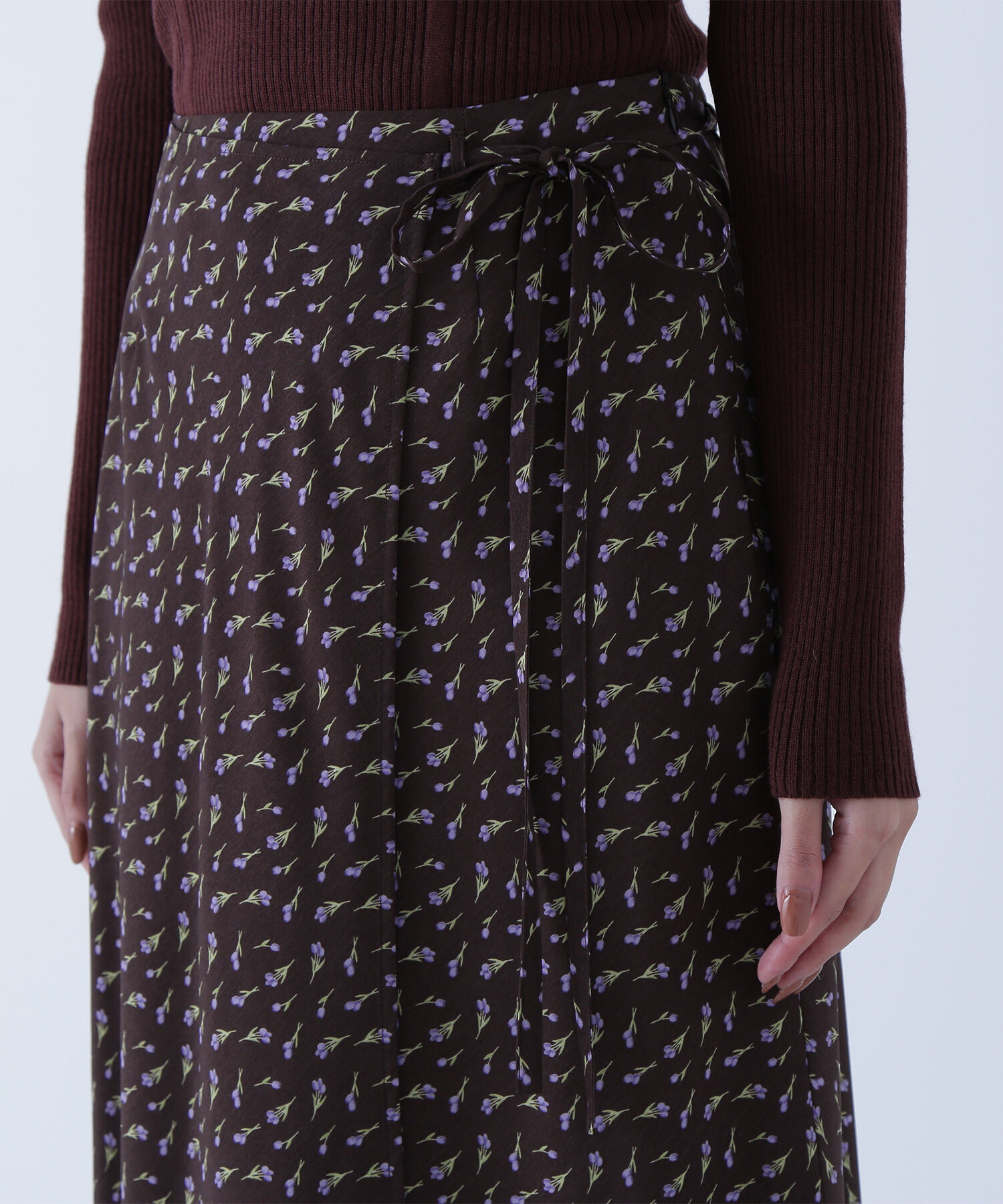  「フラワープリントラップスカート」|スカート|