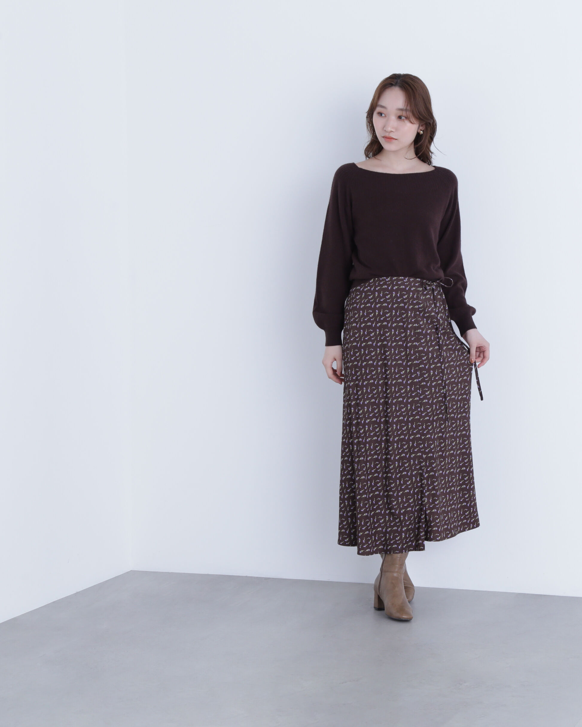  「フラワープリントラップスカート」|スカート|