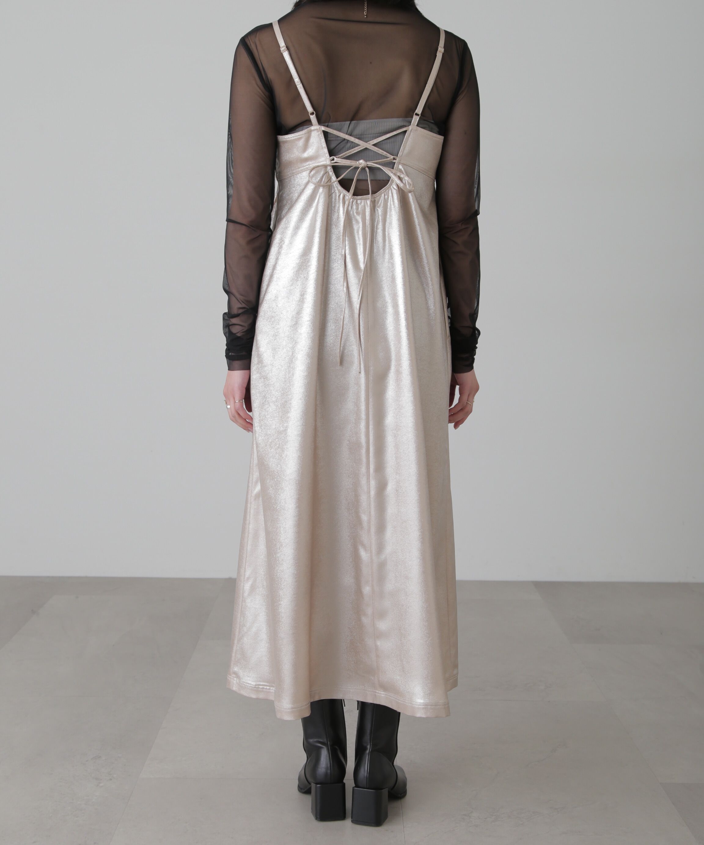  「バックオープンフレアマキシキャミワンピース」|ワンピース|